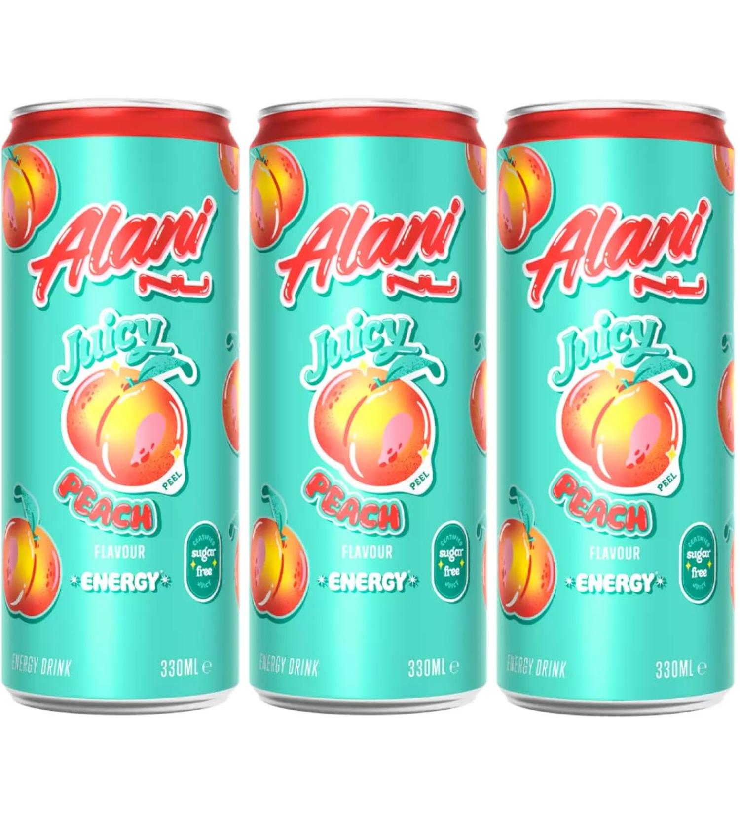Alani Nu Juicy Peach Energy Drink 330ml 3 Pack