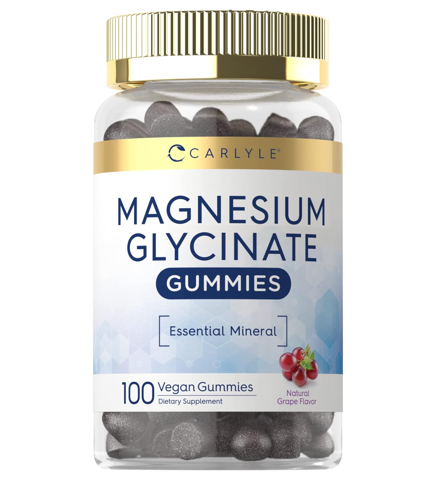 Carlyle Magnesium Glycinate Gummies | 100 Count Vegan Non-GMO Gluten Free Supplement - Buy Online on GoSupps.com