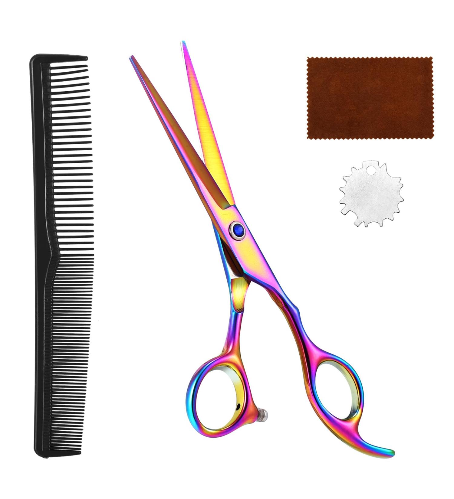 Lictin Hairdressing Scissors Set - Professional Stainless Steel Barber Scissors with Comb, 6 Inch Sharp Razor Hairdresser Shears for Salon & Barbers - 2PCS - Buy Online on GoSupps.com