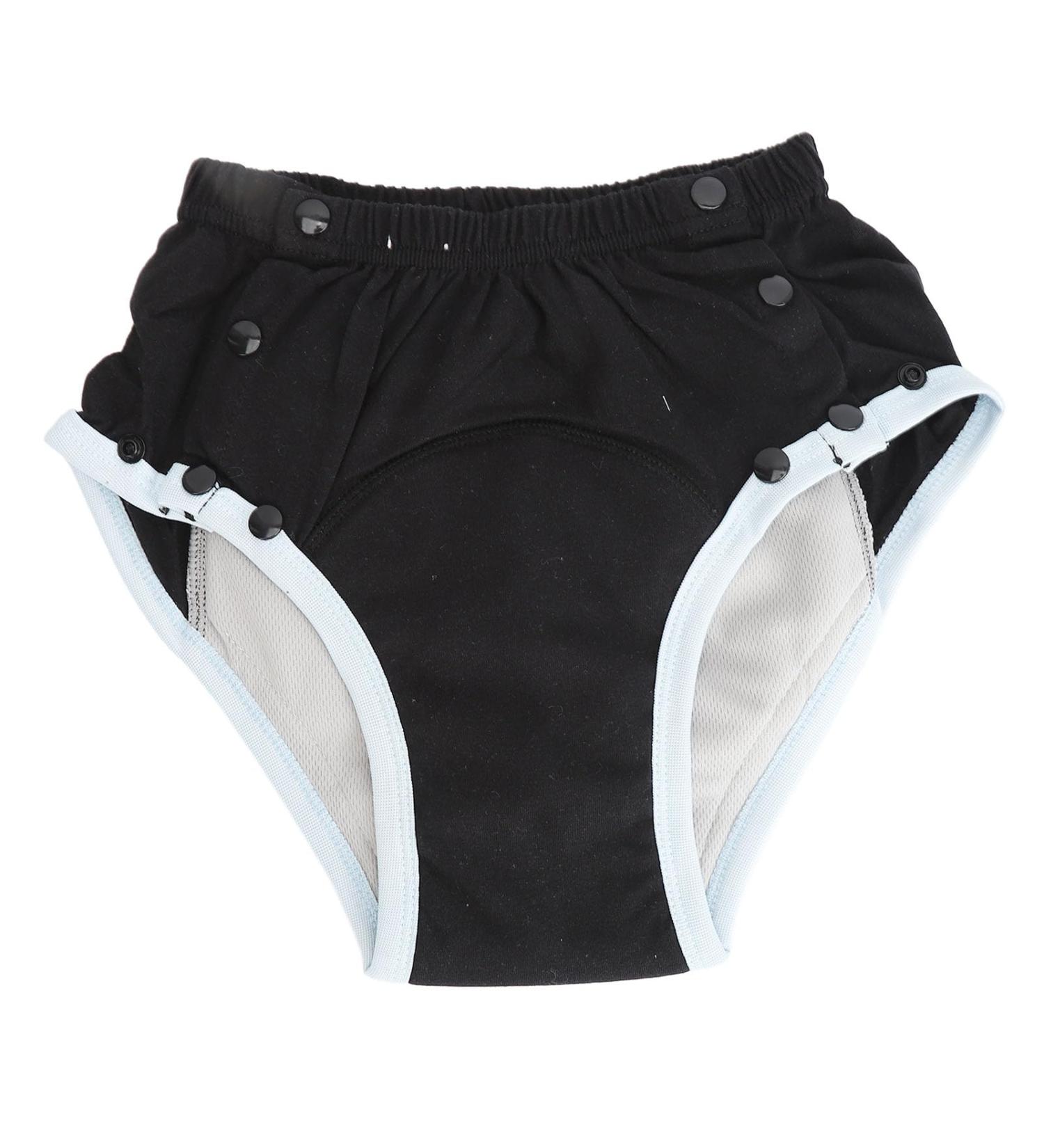 Washable Adult Diapers - Comfortable Cloth Diapers with Inserts | Spout-Safe Pure Cotton Black (M) | Incontinence Solutions - Buy Online on GoSupps.com