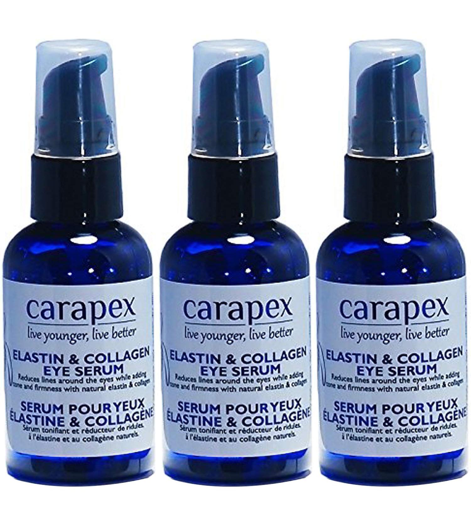 Carapex Collagen & Elastin Anti-Aging Eye Serum | 3-Pack for Dark Circles, Wrinkles & Puffiness | Fragrance-Free & Paraben-Free - Buy Online on GoSupps.com