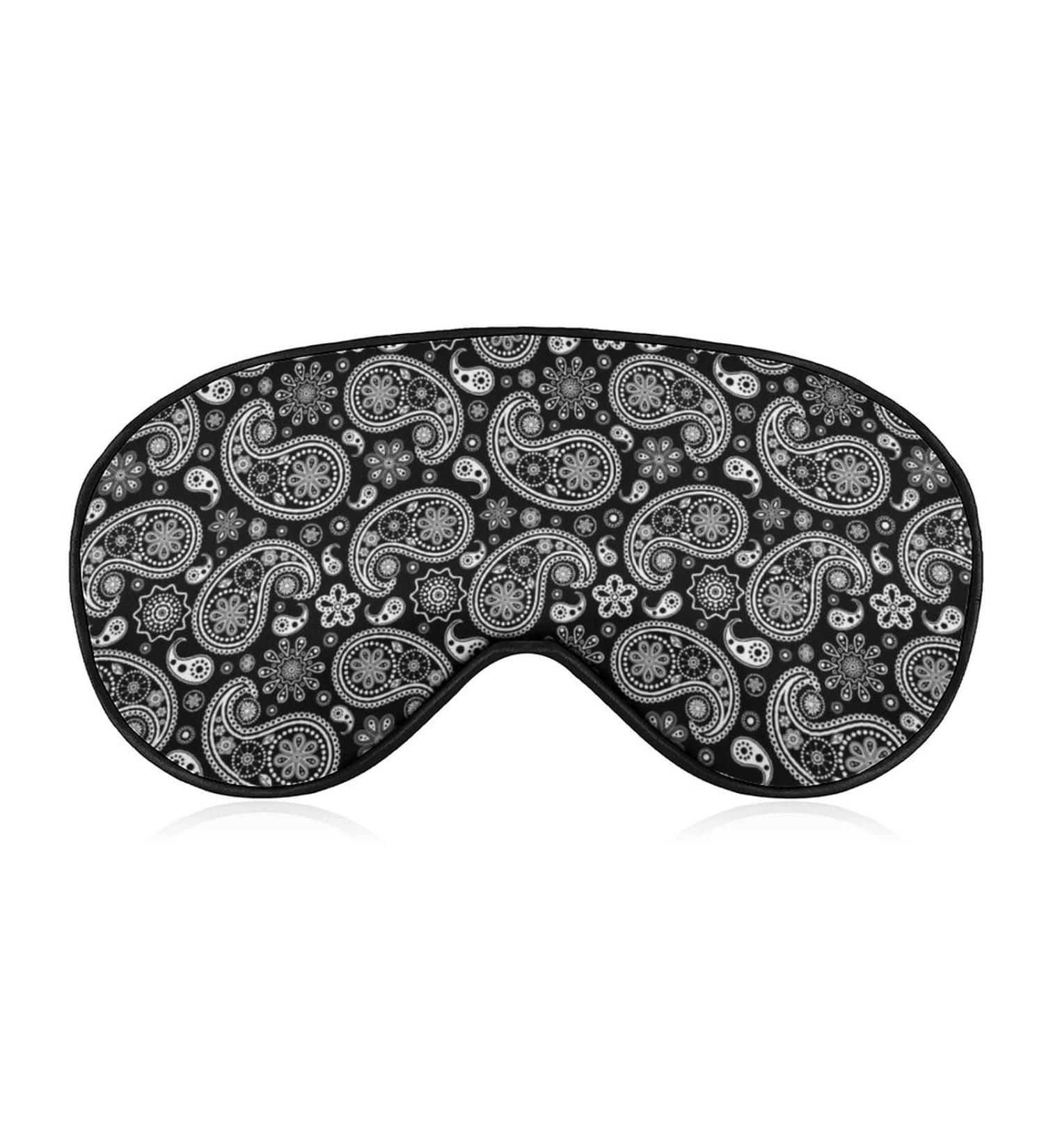 Buy White Paisley Flowers Sleep Mask for Women - Adjustable Elastic Eye Shades for Comfortable Sleep - Buy Online on GoSupps.com