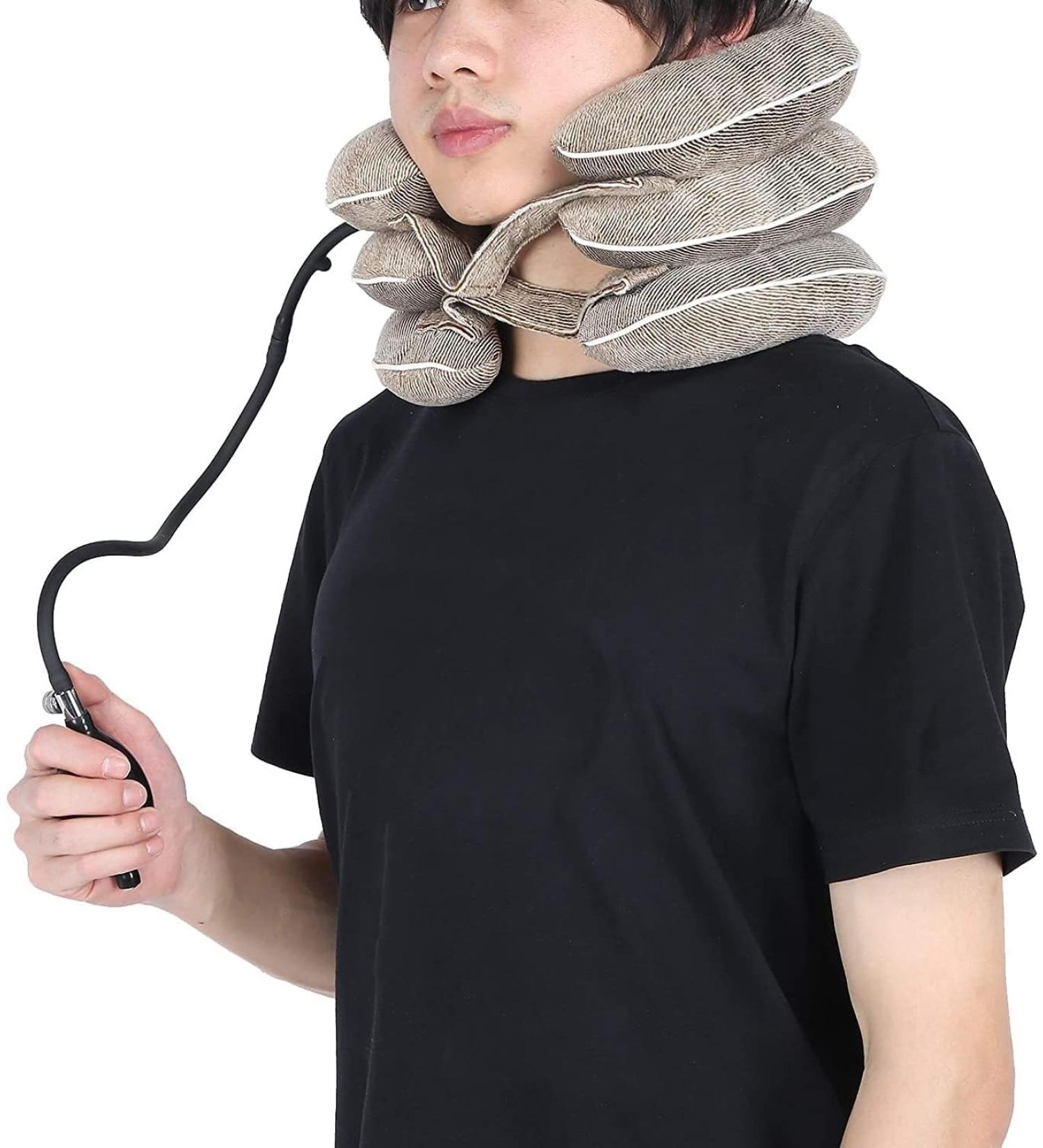 JLASDR Inflatable Neck Protection for Cervical Spine - Massage Ball Support for Home Use - Brown - Buy Online on GoSupps.com