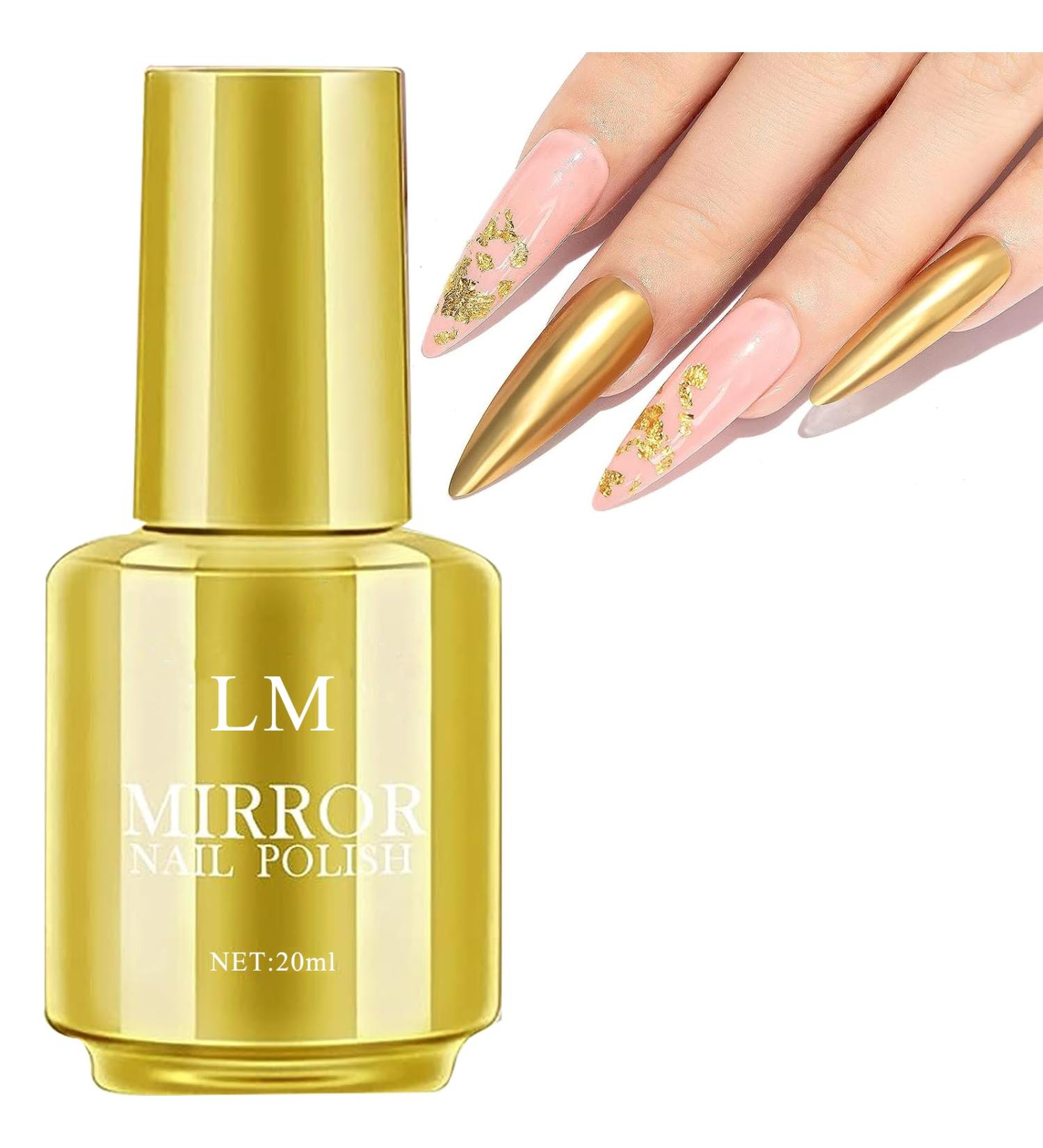 Mirror Nail Varnish - Metal Nail Polish - Gold Nail Varnish - Quick Drying Metallic Nail Polish No UV Needed - Long Lasting Chrome Mirror Nail Varnish Metal Gold Effect Super Shine Nail Art Polish - Buy Online on GoSupps.com