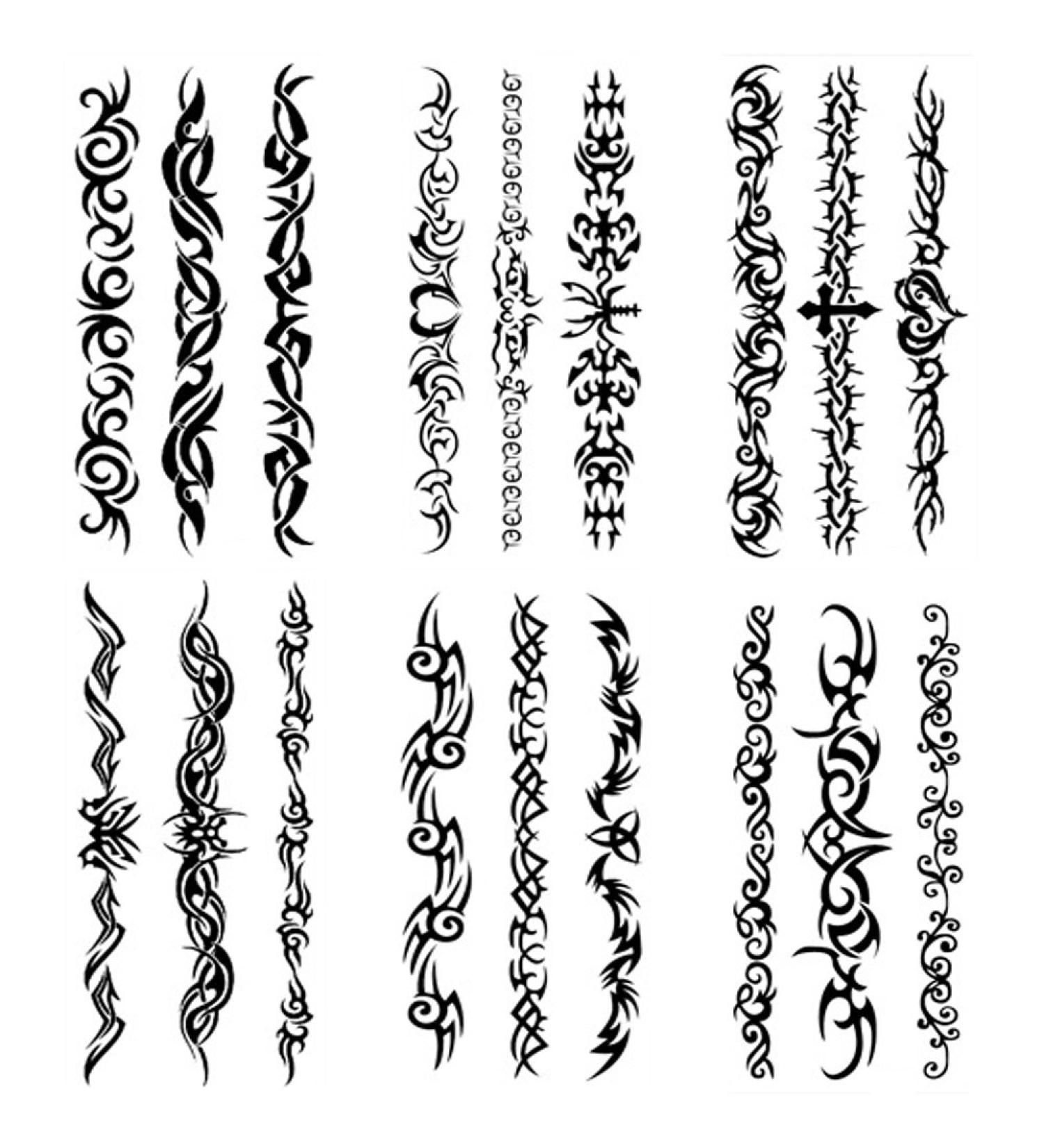 Yesallwas 6 Sheets Mix Tribal Fake Tattoos - Small Temporary Body Stickers in Blue Black Tribal Patterns - Men Women 9cmX19cm - Buy Online on GoSupps.com