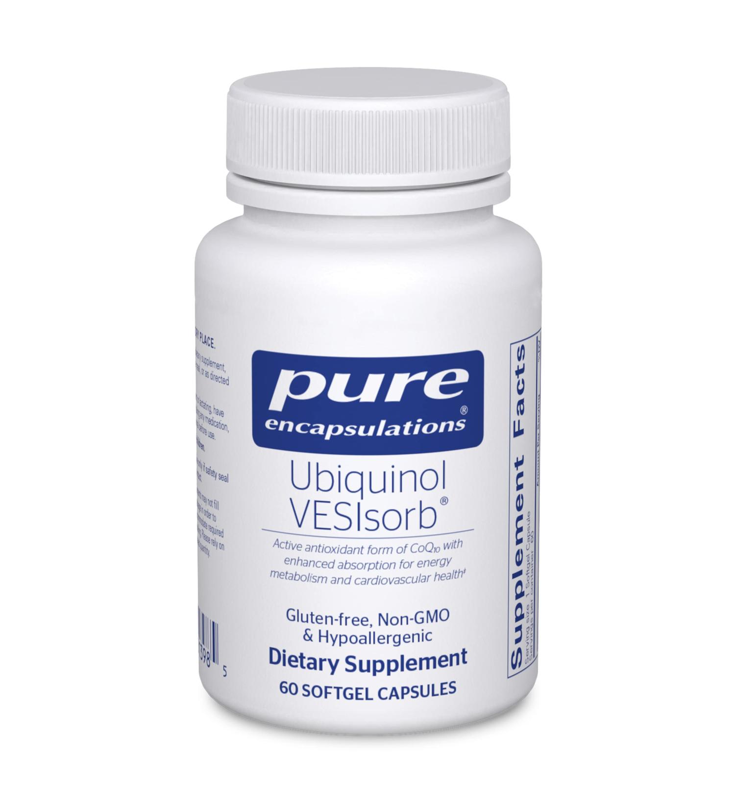 Pure Encapsulations Ubiquinol VESIsorb - Hypoallergenic CoQ10 Supplement for Enhanced Absorption | 60 Caplique Capsules - Ideal for International Shipping - Buy Online on GoSupps.com