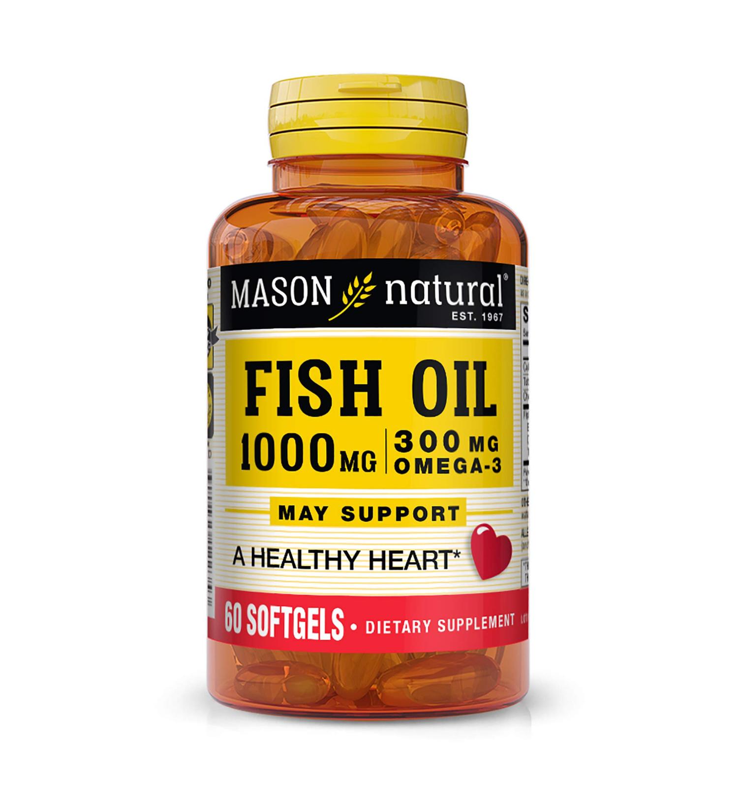 Mason Natural Omega-3 Fish Oil 1000 mg 60 Softgels