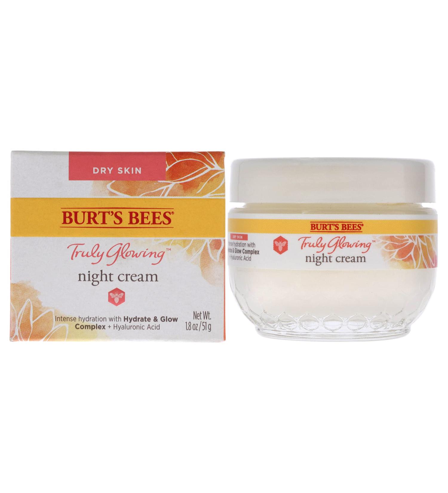 Burts Bees Truly Glowing Night Cream for Dry Skin - 1.8 oz - Unisex - Buy Online on GoSupps.com