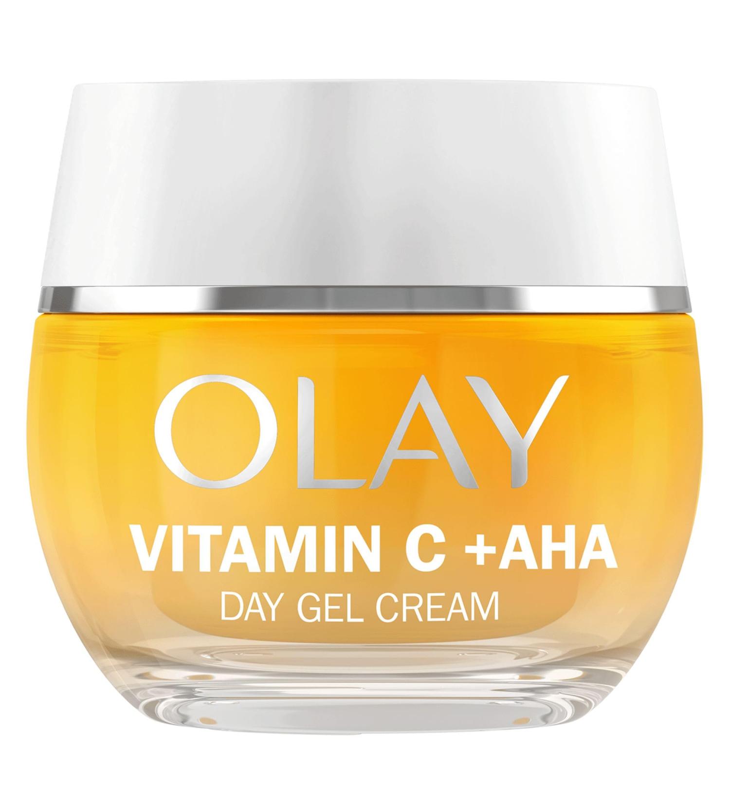 Olay Vitamin C Gel-Cr me de Jour Hydratante pour le Visage Soin AHA Niacinamide Pure 99% et Vitamine E. Soin clat: Anti-Taches Brunes Unifie Hydrate. Sans Effet Gras ou Collant. 50ml - Buy Online on GoSupps.com