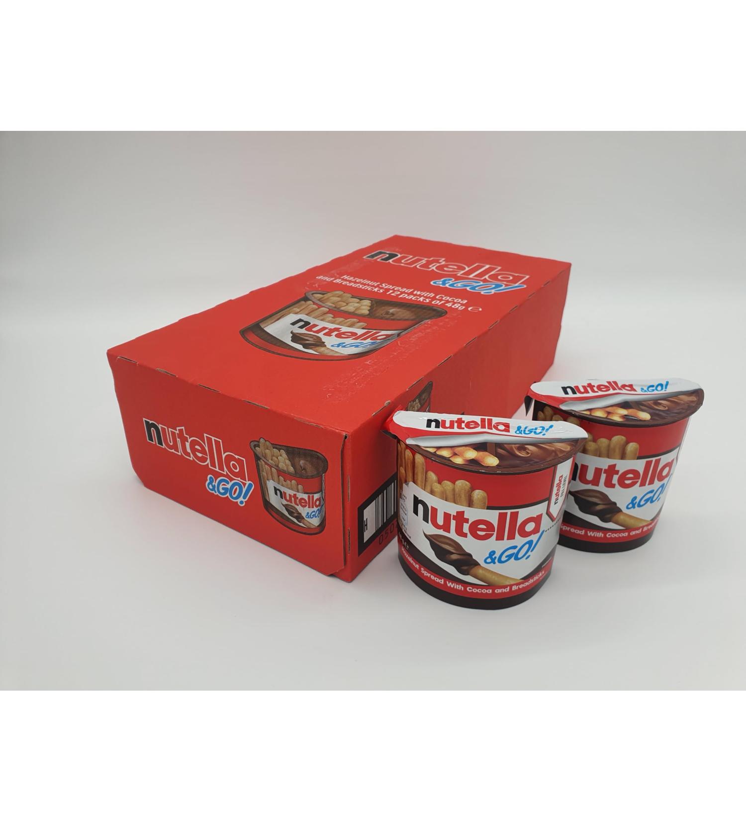 Nutella & Go Hazelnut Spread with Cocoa and Breadsticks 12 x 48g Packs Lunch time Snacks. Snack For All ages. - Buy Online on GoSupps.com