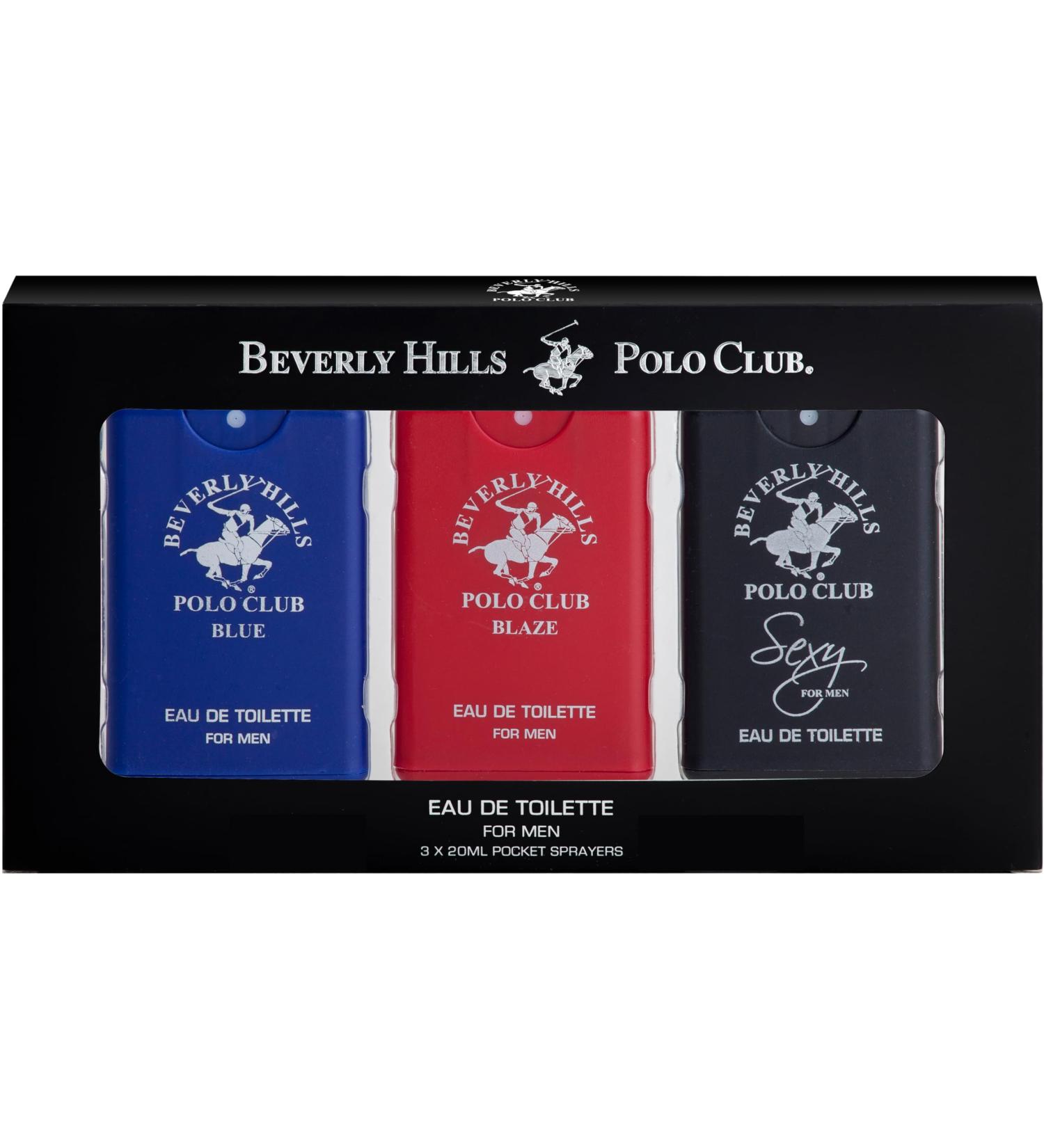 Beverly Hills Polo Club Men's 3 Piece Eau De Toliette Pocket Spray Varied