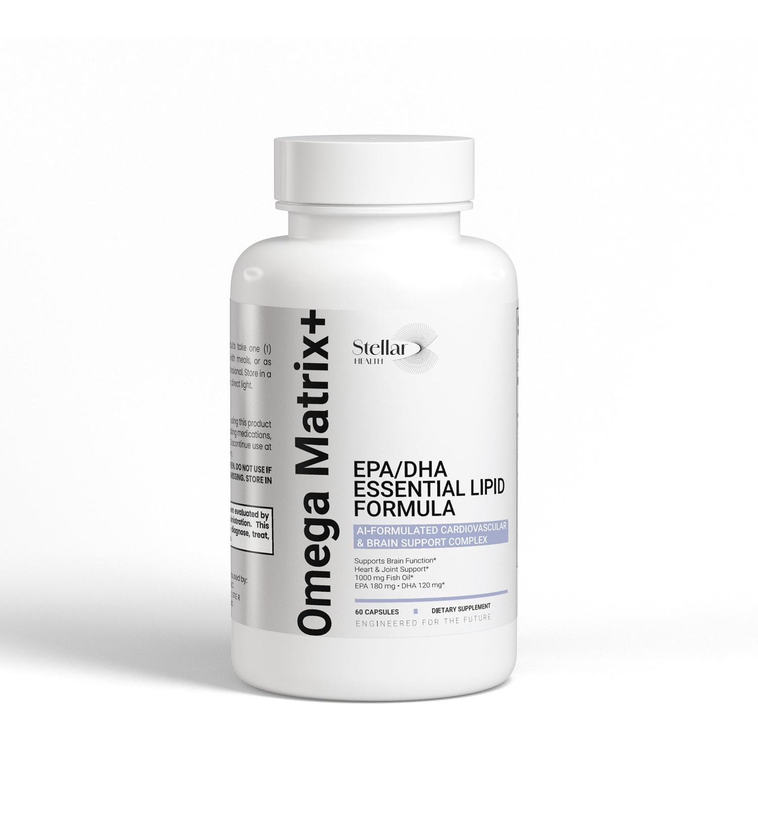 Stellar Health Omega Matrix+ Omega 3 Fish Oil Supplement 1000mg EPA DHA Omega 3 Fish Oil Omega 3 Supplements Brain Supplement Heart & Joint Support 100 Softgels - Buy Online on GoSupps.com