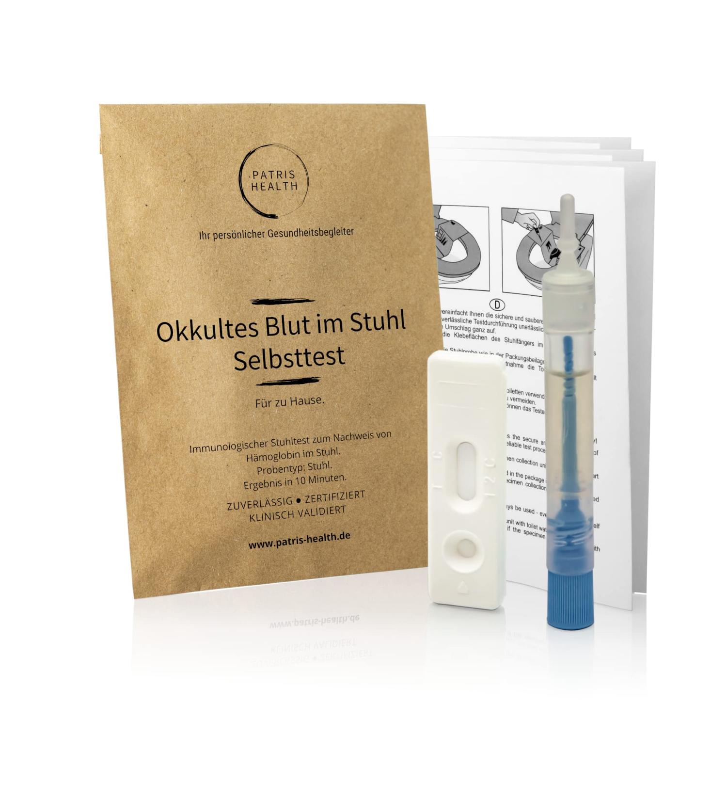 Patris Health Occult Blood in Stool Self-Test - Accurate Immunological Stool Test (FIT) for Home Use - Fast International Shipping - Buy Online on GoSupps.com