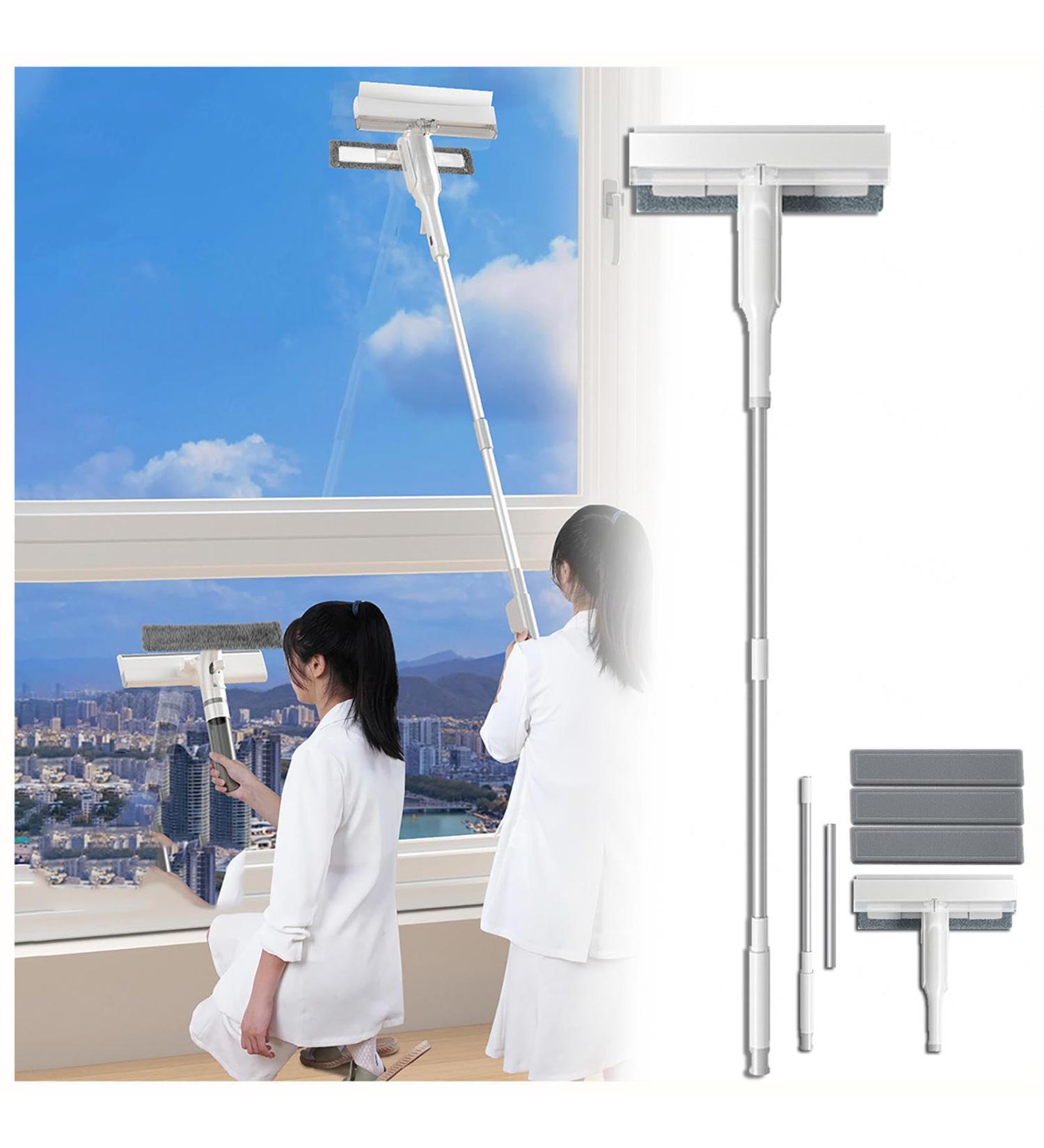 Spray Window Cleaning Squeegee Kit with Sewage Collector and 3 Pads 4 in 1 Window Cleaner Squeegee with Extension Pole Shower Door Squeegee for Bathroom Window Mirror Tile Wall - Buy Online on GoSupps.com