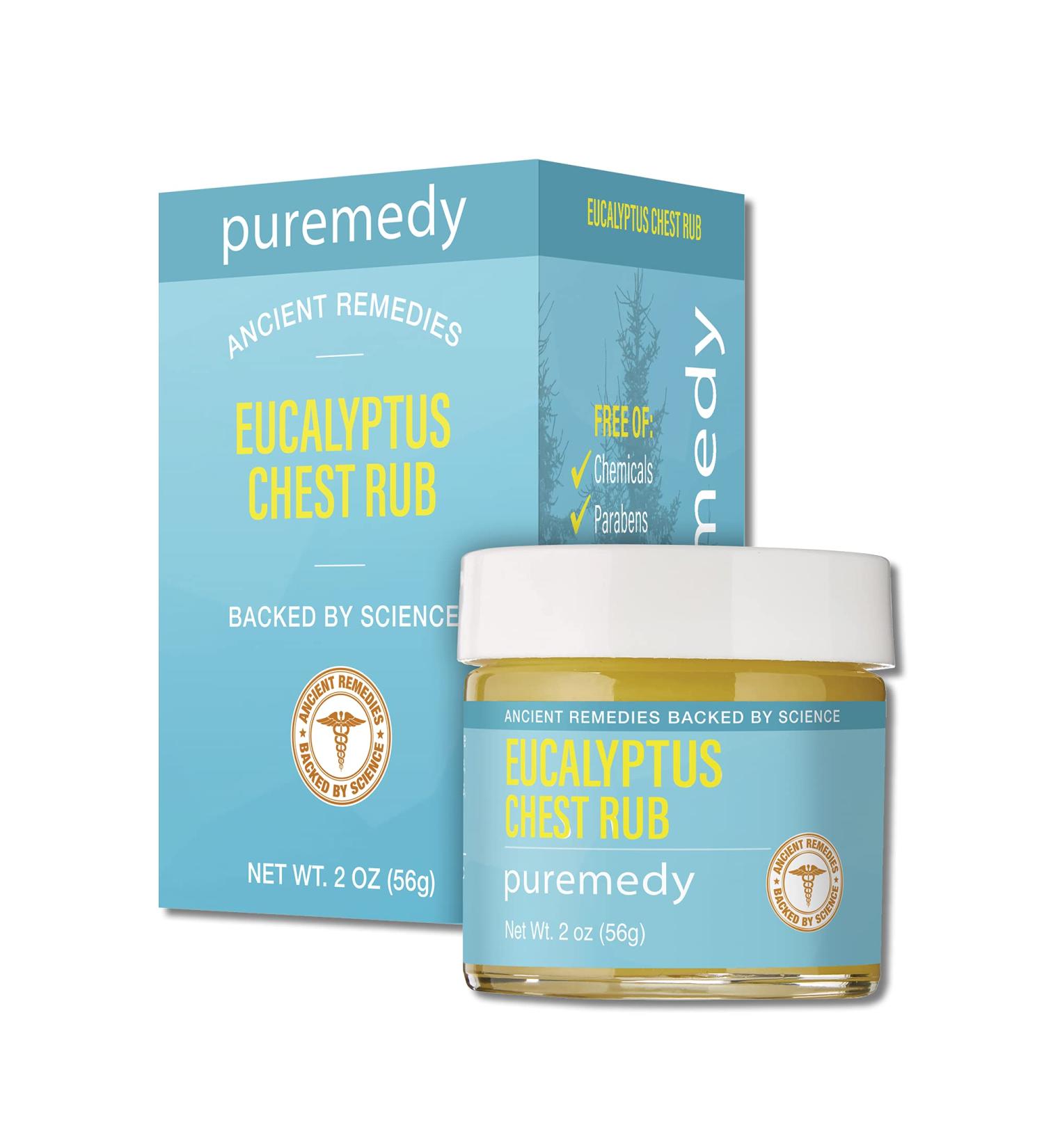 Puremedy Eucalyptus Chest Rub Salve Balm - Natural Relief for Cold Congestion - Safe for Adults & Kids - 2 oz - Buy Online on GoSupps.com