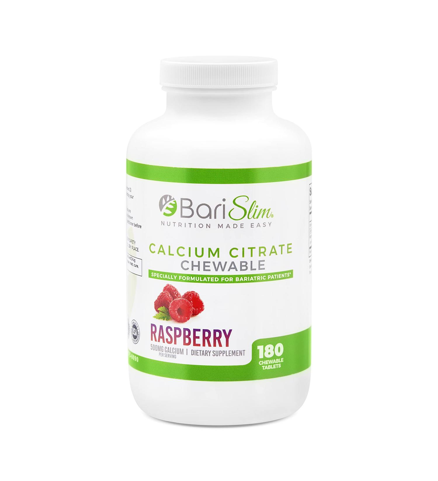 BariSlim Bariatric Calcium Citrate with Magnesium and Vitamin D Tabs - 500mg | Raspberry Flavor - 90 Servings - Buy Online on GoSupps.com
