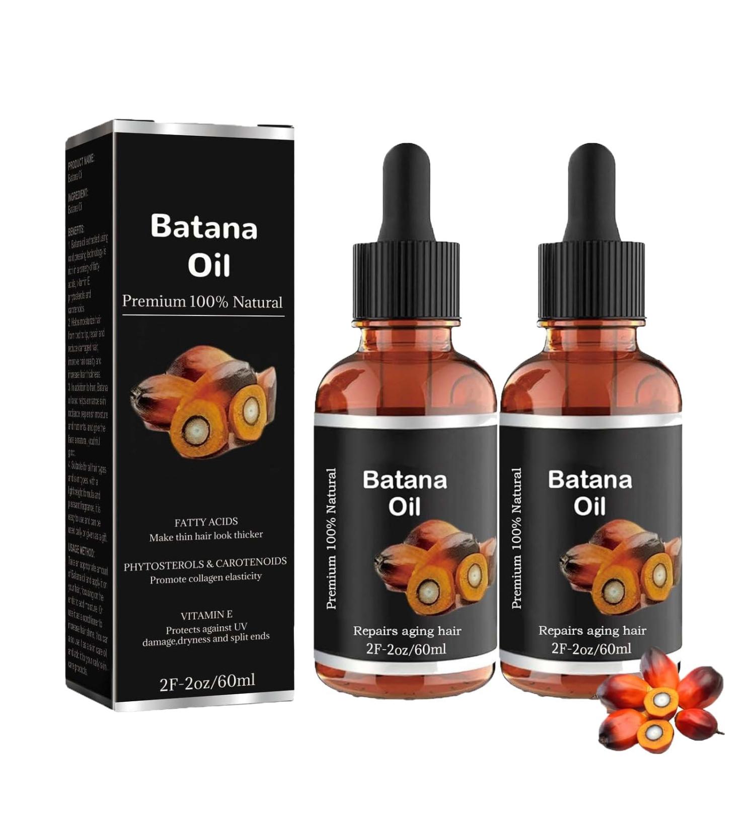 Batana Oil For Hair Growth Natural Organic For Healthy Hair Improves Hair And Skin Radiance Leaves Your Hair Smoother Christmas Gifts (2 Pcs) - Buy Online on GoSupps.com
