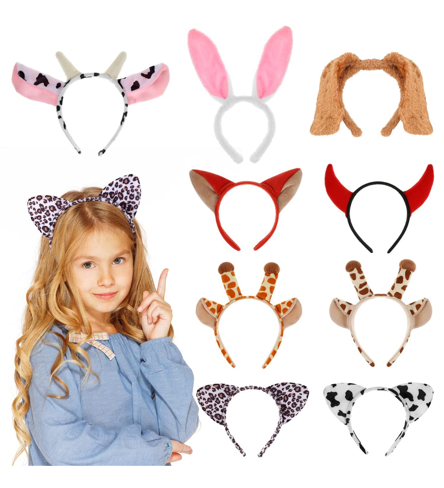 Buy Lurrose 9Pcs Plush Animal Headbands - Jungle Costume Accessories for Kids & Adults | Perfect for Birthdays Halloween & Christmas Parties - Buy Online on GoSupps.com