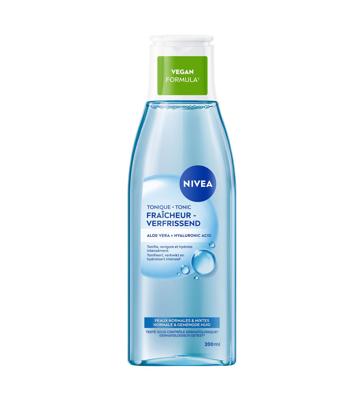 Beiersdorf NIVEA Essentials Refreshing Tonic Face Cleansing tonic Toner Facial cleanser Normal to combination skin Lotus extract Vitamin E 200 ml - Buy Online on GoSupps.com