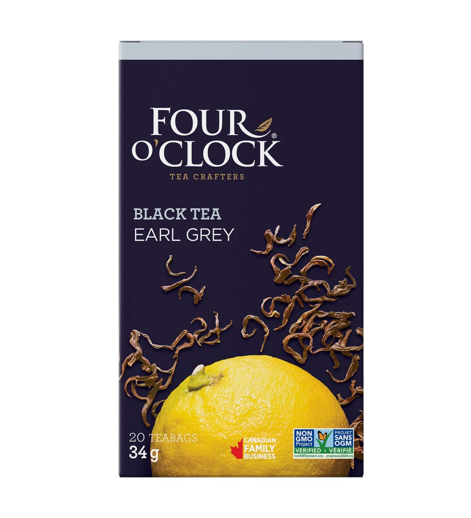 Four O'Clock Black Tea Earl Grey Non-GMO Kosher Gluten-Free 20 Count 34g - Buy Online on GoSupps.com