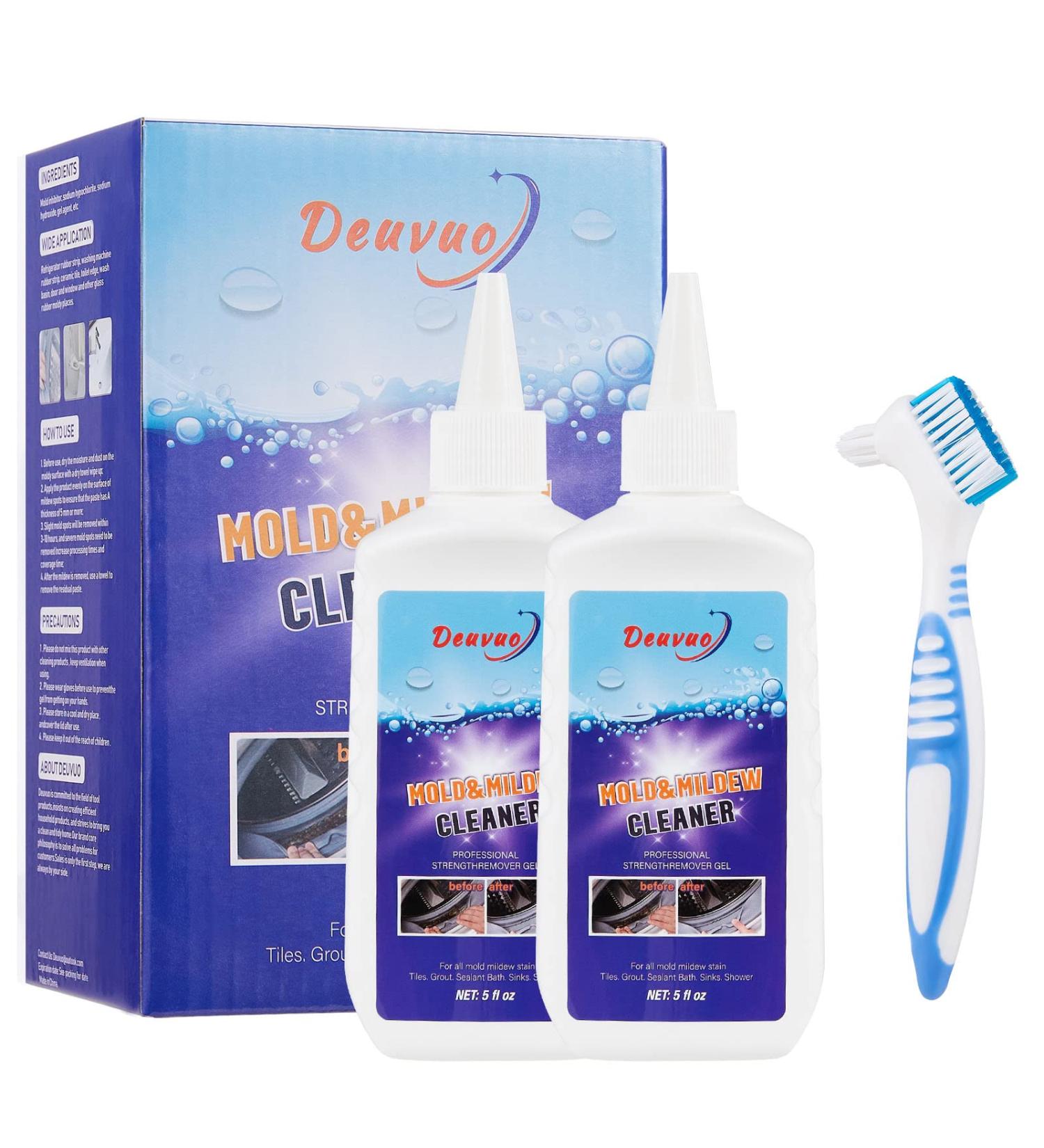 Deuvuo Mould Remover Gel UK 280g 2 Pack Mold And Mildew Remover Gel With Brush For Washing Machine Toilet Painted Walls Ceiling Tile Windows Glass Grout - Buy Online on GoSupps.com