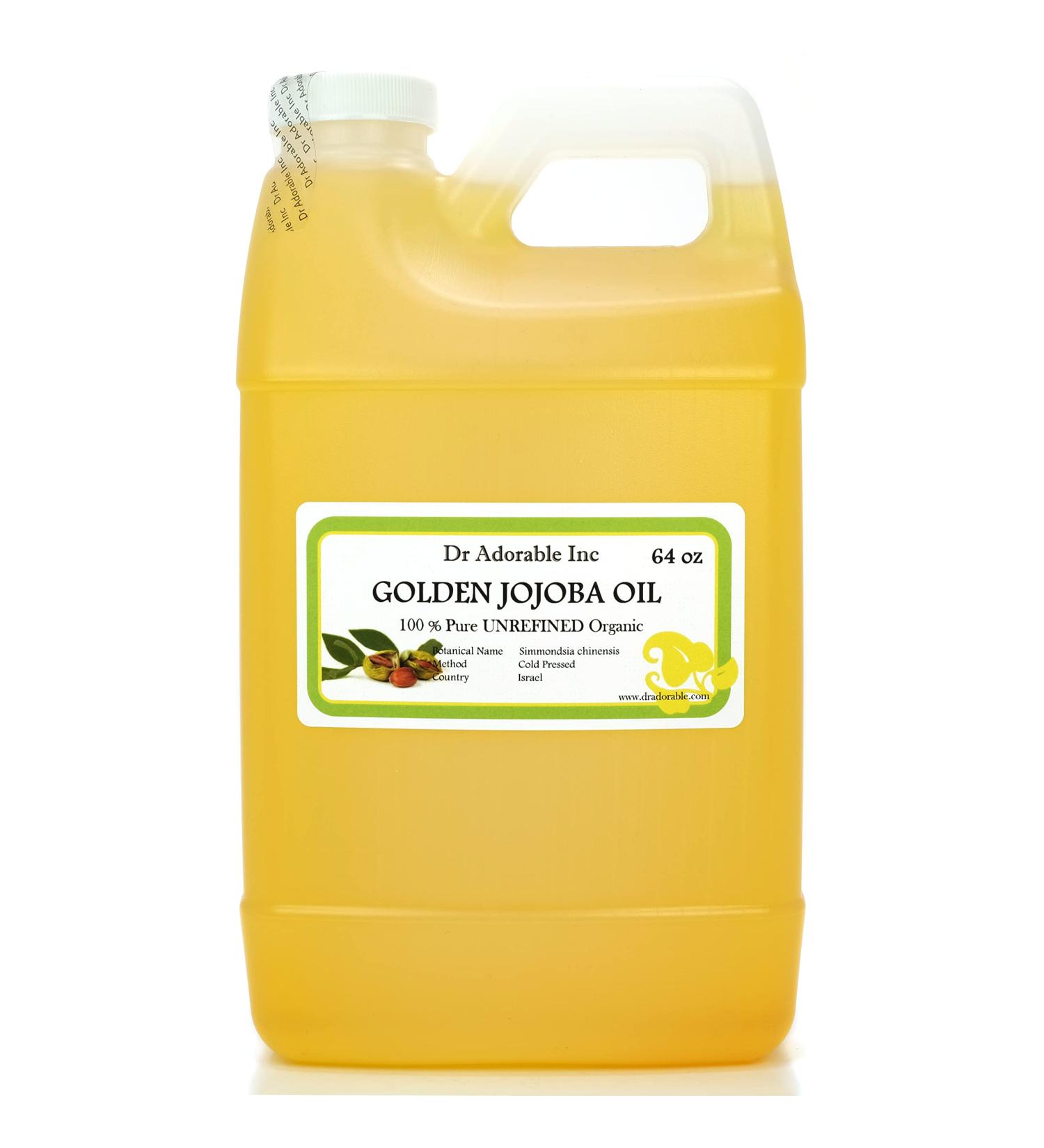 Dr Adorable 64 oz Jojoba Oil - 100% Pure Organic Cold Pressed | Unrefined Natural Skin & Hair Care - Buy Online on GoSupps.com