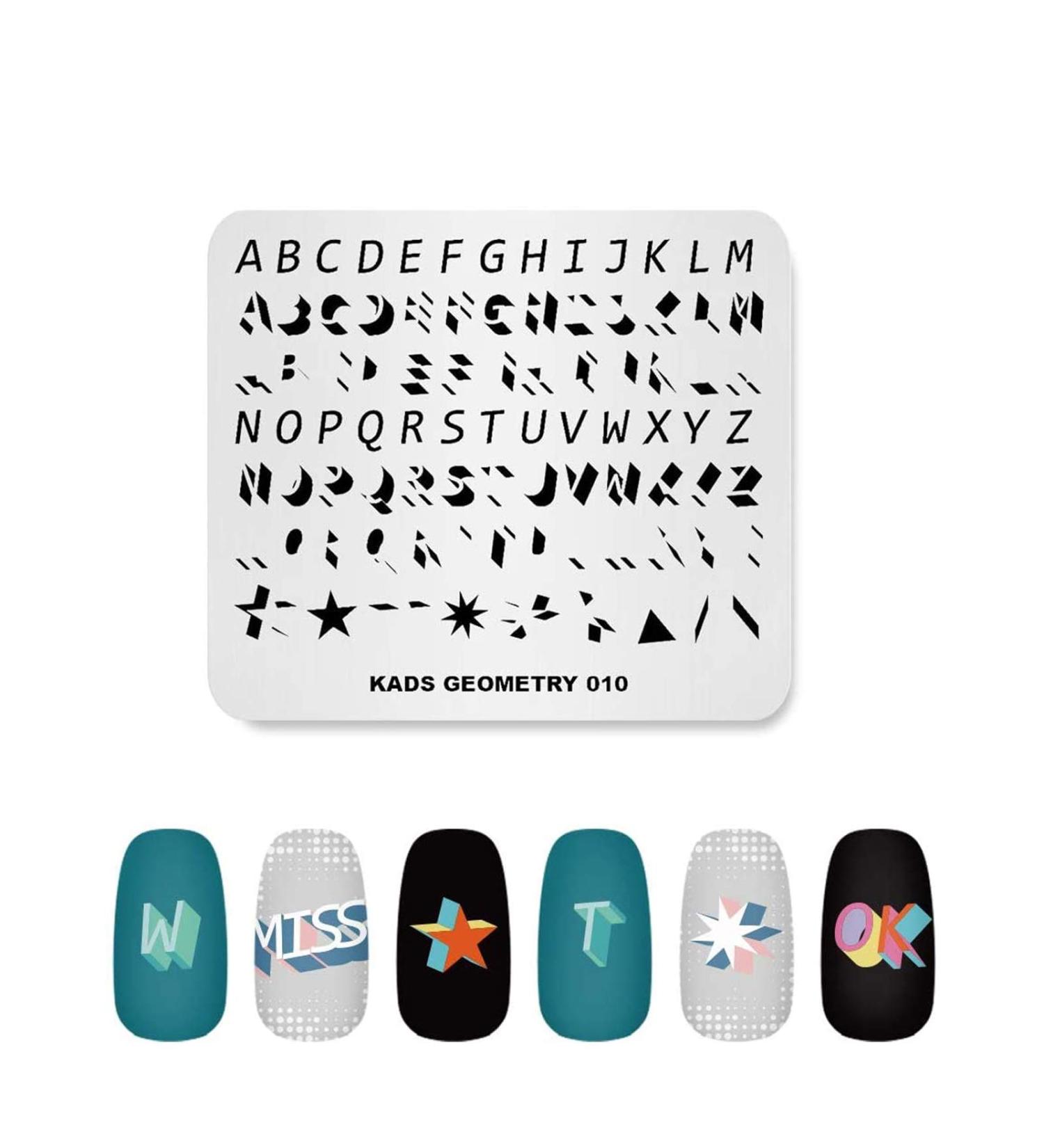 BANGSUN Nail Stamping Plate - Fashion Geometry Words Letters & Stars Pattern | Multi Design for Stunning Nail Art - Buy Online on GoSupps.com