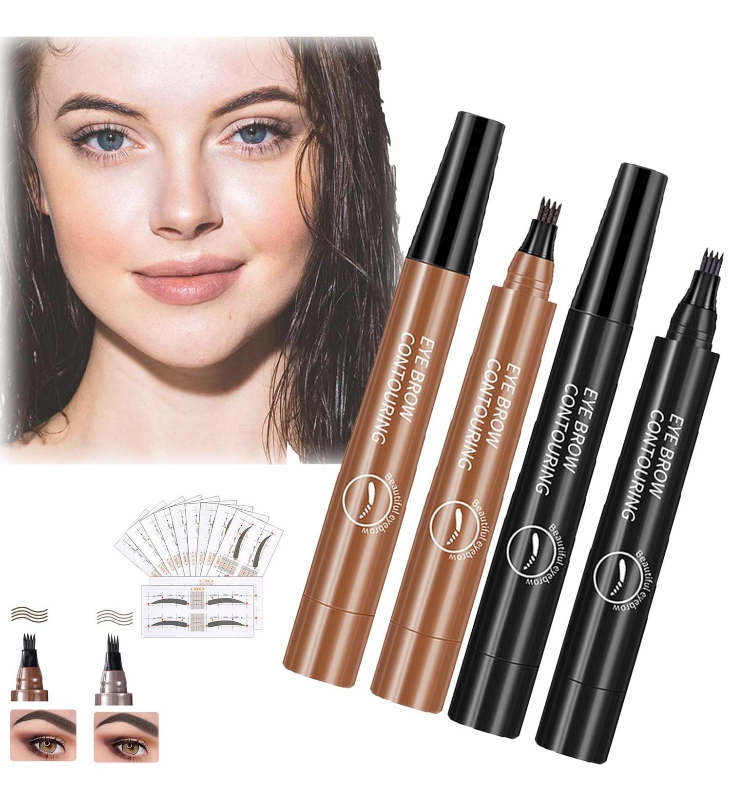 Glowly Secret Eyebrow Pen Glowly Secret Waterproof Natural Eyebrow Pen Glowly Secret 4 Tipped Precise Brow Pen 3D Microblading 4-Tip Eyebrow Pen Eyebrow Contouring Pen (03#+02#) - Buy Online on GoSupps.com