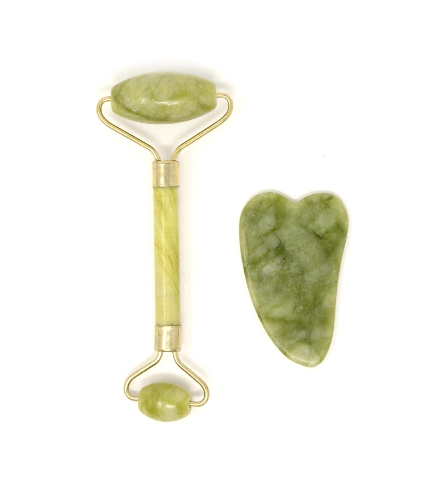Revele Jade Facial Roller & Gua Sha Board | Reduce Puffiness | International Shipping Available - Buy Online on GoSupps.com