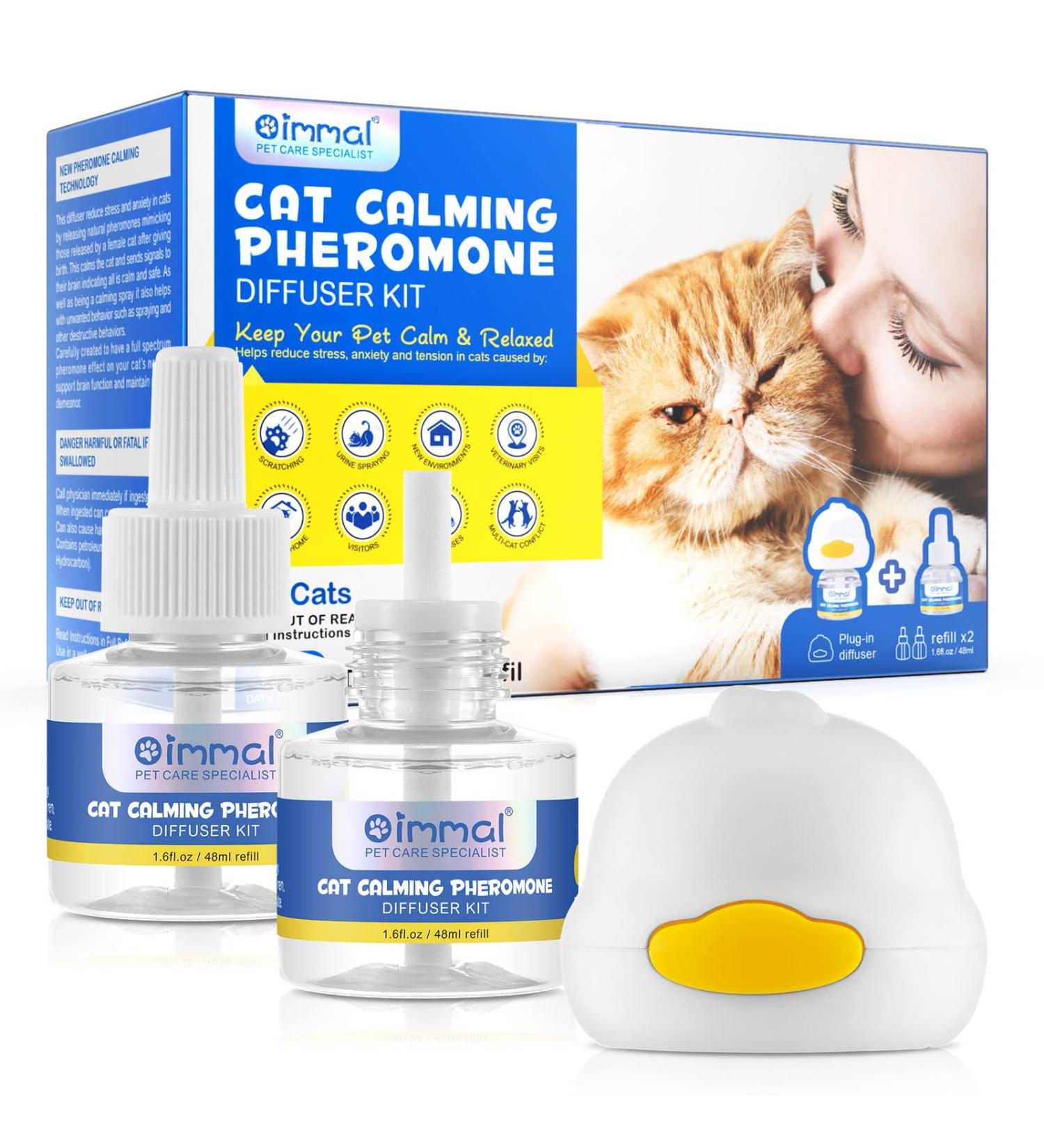 Uocasi Calming Pheromone Diffuser for Cats - 2-in-1 Starter Set (Diffuser + 2 x 48ml Vials) - 60 Days of Cat Anxiety Relief - Buy Online on GoSupps.com