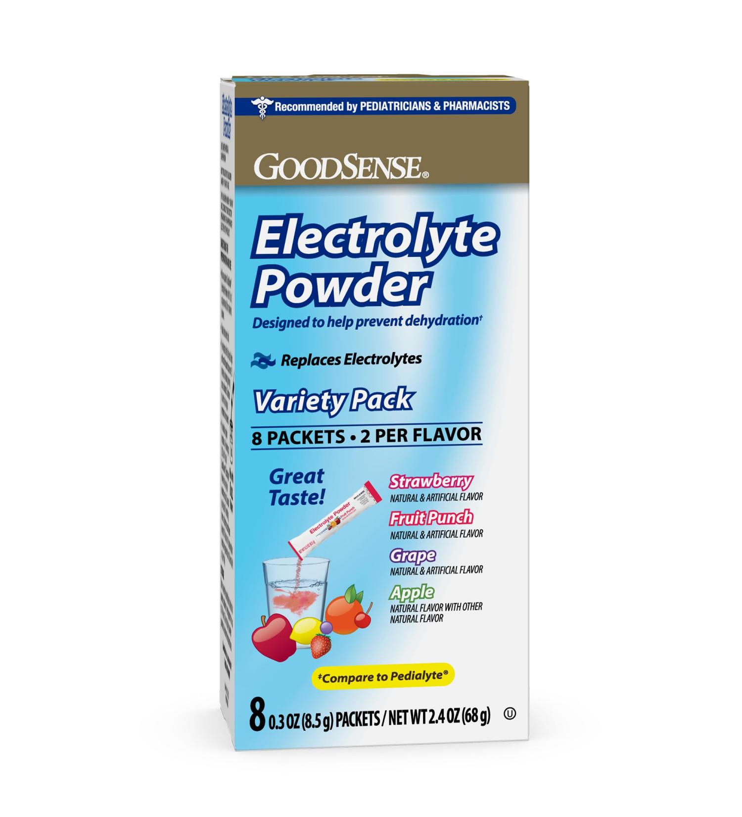 GoodSense Electrolyte Powder Variety Pack Strawberry Grape Fruit Punch Apple Electrolyte Mix - Buy Online on GoSupps.com