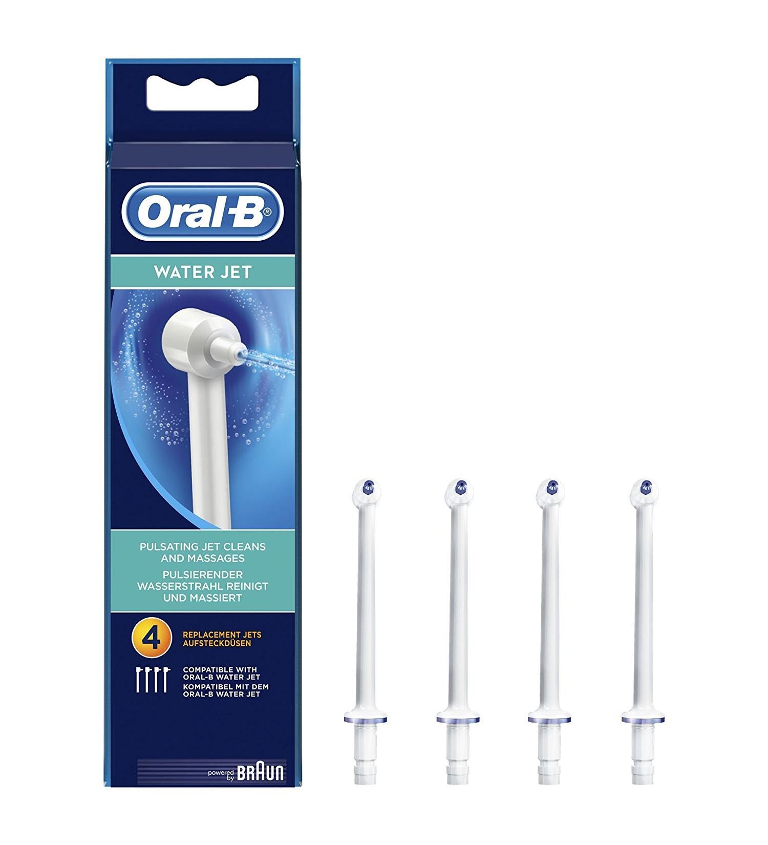 Oral-B Waterjet Replacement Nozzles - 4 Pack for Mouth Shower & Interdental Cleaning | White Effective Gum Massage & Tooth Cleaning - Buy Online on GoSupps.com