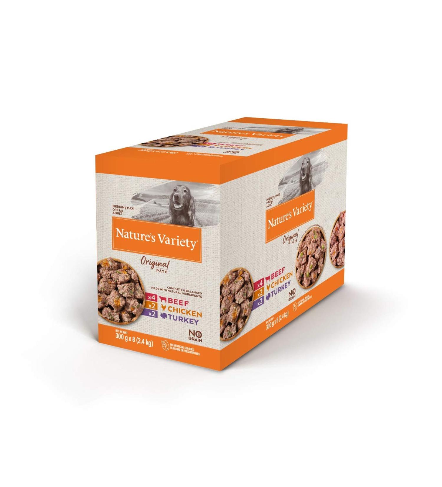 Natures Variety Dog Pouch Medium Adult Original Multipack Chicken/Beef/Turkey 8X300Gm