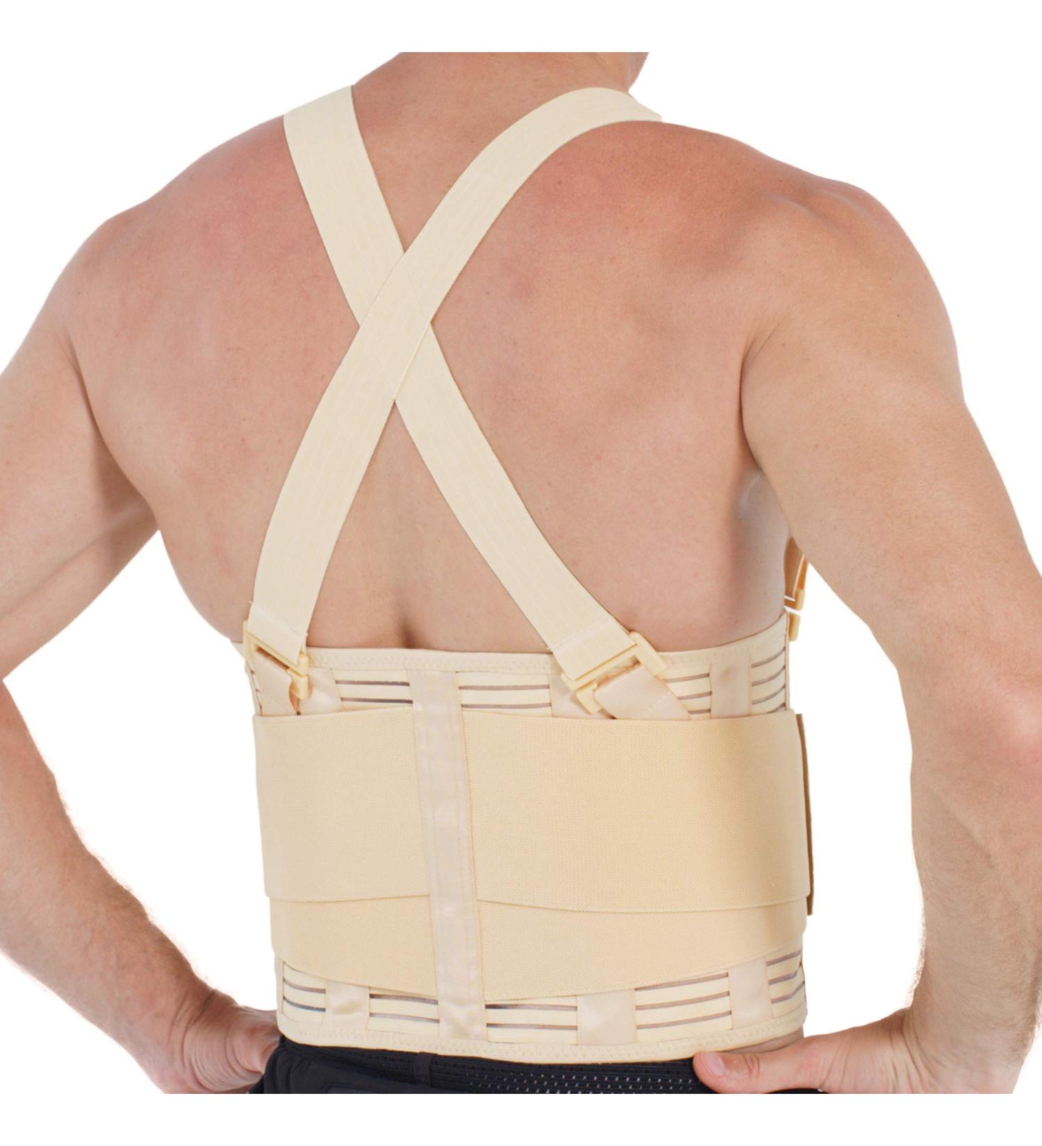 Neotech Care Adjustable Back Brace Lumbar Support Belt with Suspenders - XXL Beige - Buy Online on GoSupps.com