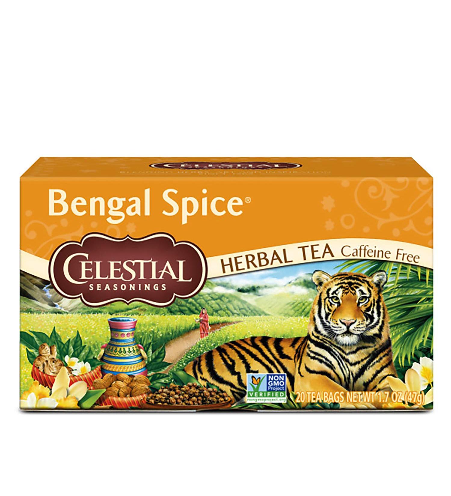 Bengal Spice Herbal Tea by Celestial Seasonings - Caffeine Free, 20 Bags (1.7 oz) - Buy Online on GoSupps.com