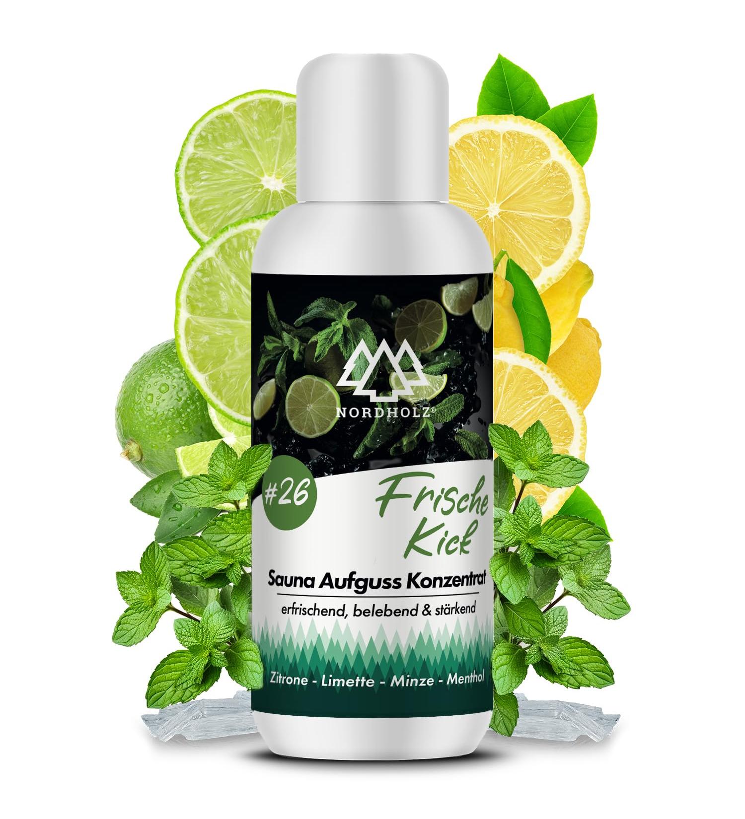 Nordholz Sauna Infusion - 48 Varieties 100ml | Fresh Kick #26 - Natural Sauna Fragrance for Relaxation & Intensive Moments | Premium Sauna Accessories - Buy Online on GoSupps.com
