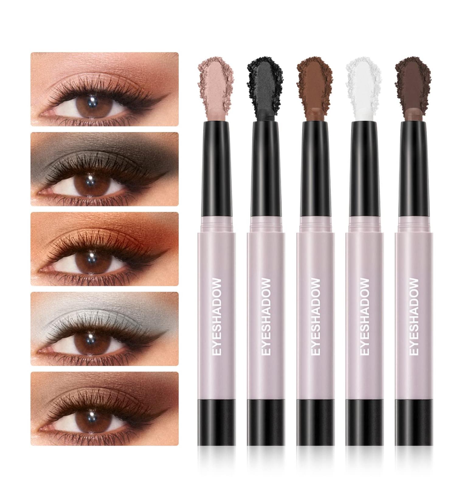 NewBang 5Pcs Matte Eyeshadow Stick Set - Neutral Brown Creamy Waterproof Eyeshadow Pencil Crayon for Long Lasting Eye Makeup - 0.20 Ounce (Pack of 5) - Buy Online on GoSupps.com