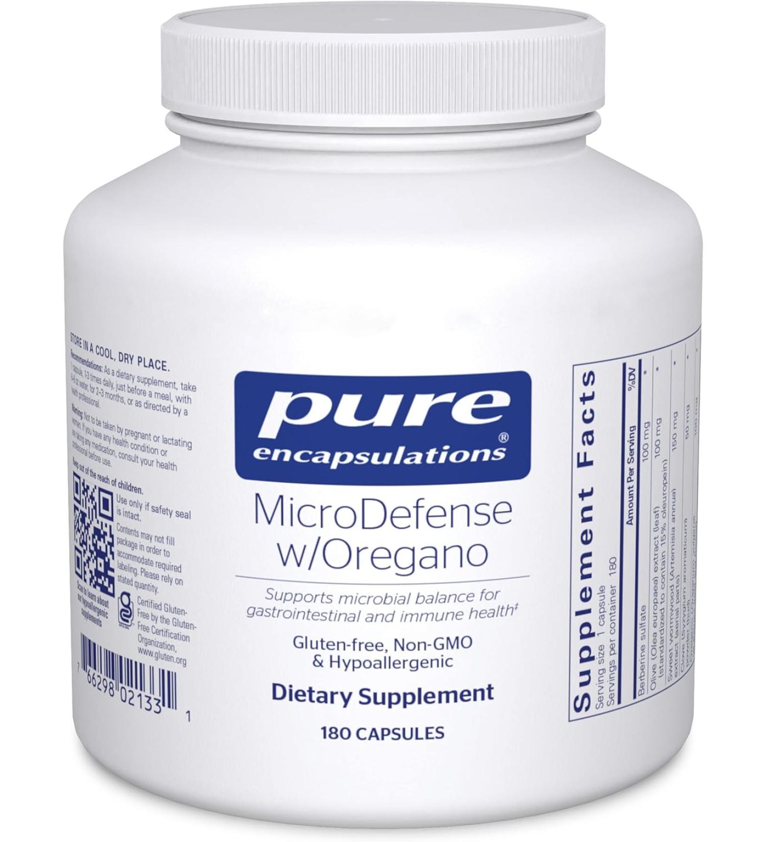 Pure Encapsulations MicroDefense with Oregano - 180 Capsules - Buy Online on GoSupps.com