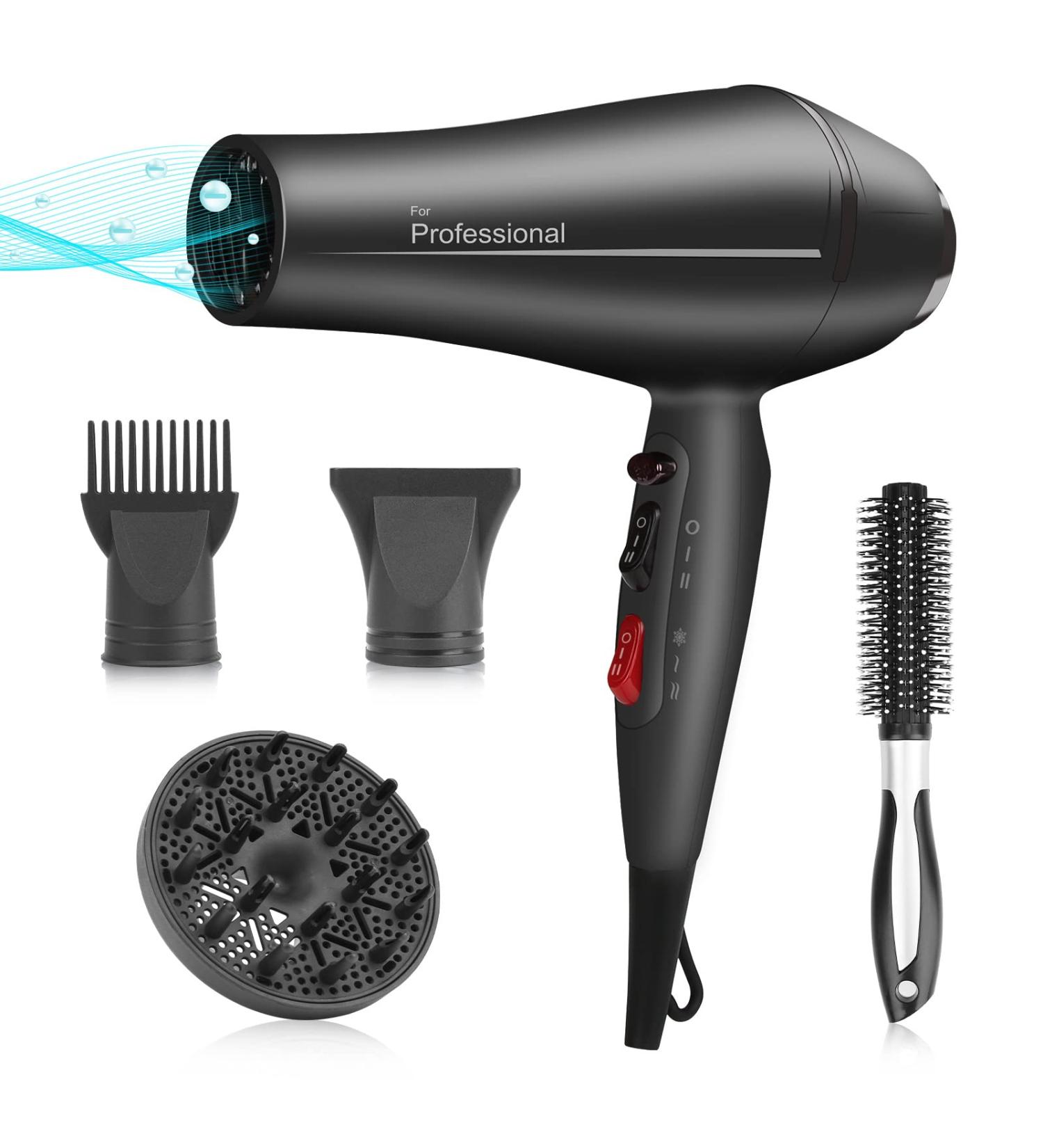 Faszin Professional Ionic Hair Dryer with AC Motor, Triple-L Plus Heat Technology & 7 Drying Modes - Gray | Ideal for Women and Men - Buy Online on GoSupps.com