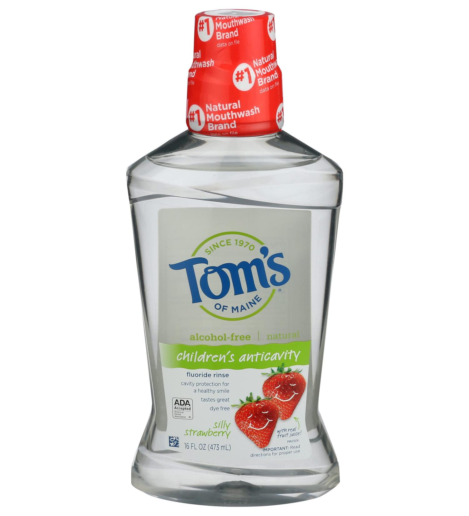 Tom's of Maine Children's Anticavity Mouthwash - Silly Strawberry 16oz | Natural Ingredients - Buy Online on GoSupps.com