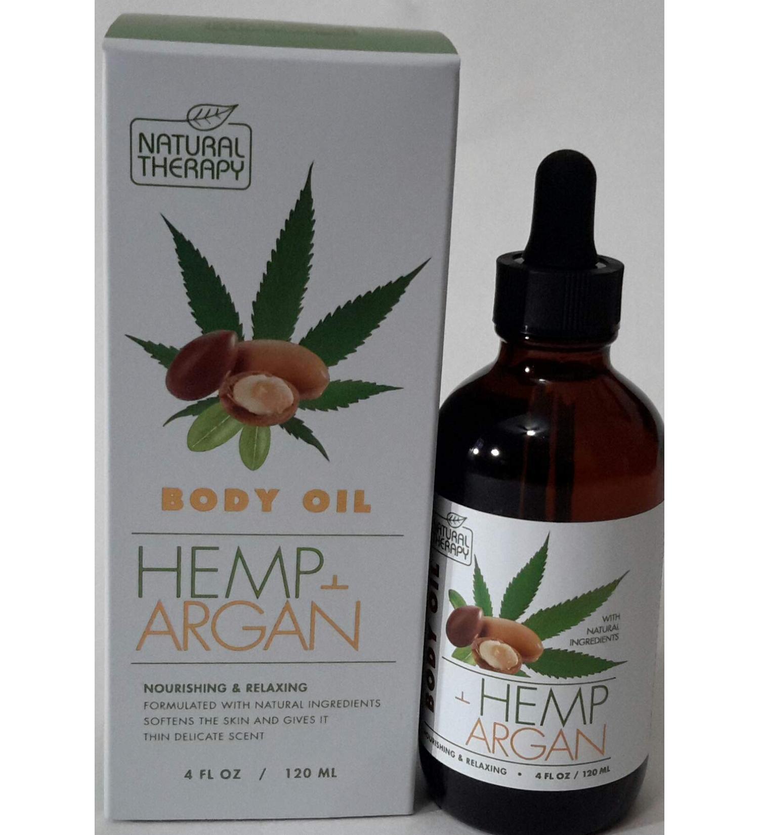 NATURAL THERAPY BODY OIL HEMP & ARGAN Nourishing & Relaxing Softens the Skin 4 FL OZ / 120 ML - Made in Israel - Buy Online on GoSupps.com