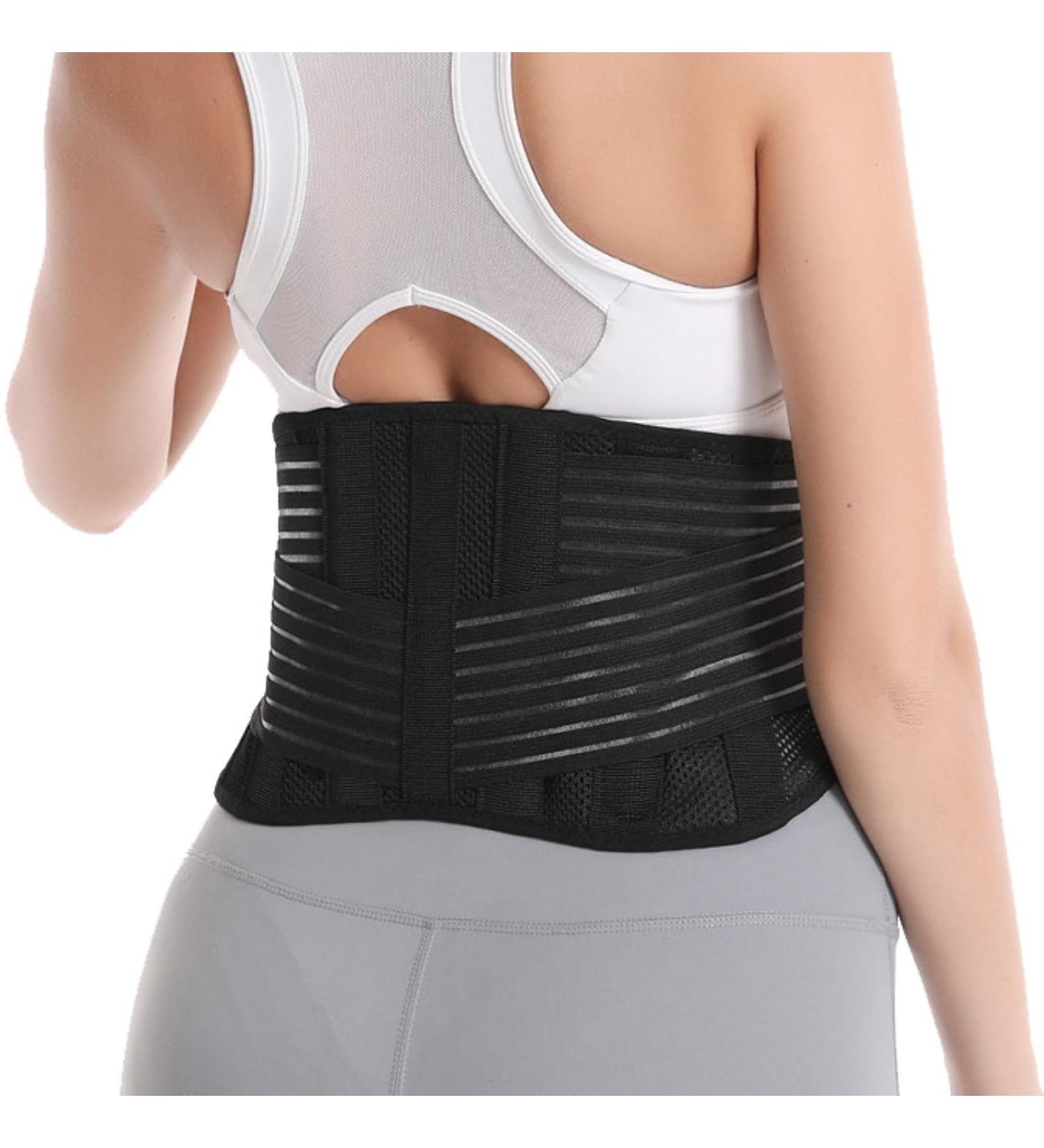 Back Lower Brace - Adjustable Lumbar Support for Herniated Discs | Anti-Skid Design | XL Size (43.3-47.2 Inch) - Black | International Shipping Available - Buy Online on GoSupps.com