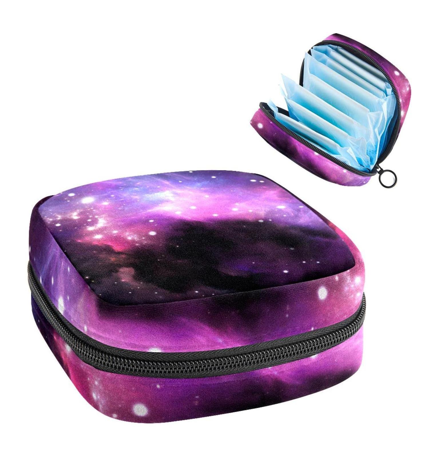 Buy Women's Bonds Storage Pockets - Portable Period Kit Bag for Girls | Space Background with Purple Fog & Stars - Buy Online on GoSupps.com