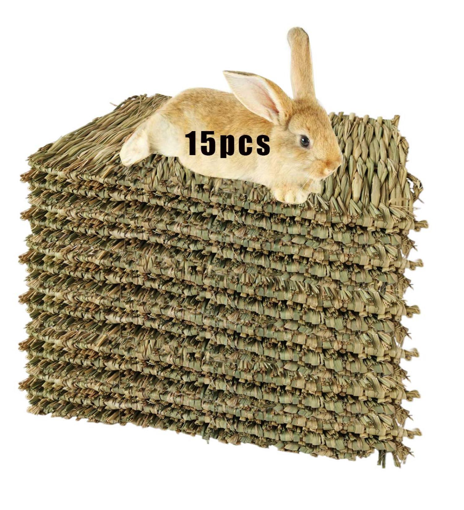 15PCS Grass Mat for Rabbit, Guinea Pig, Chinchilla, Squirrel, Hamster, Cat, Dog & Small Animals - Buy Online on GoSupps.com