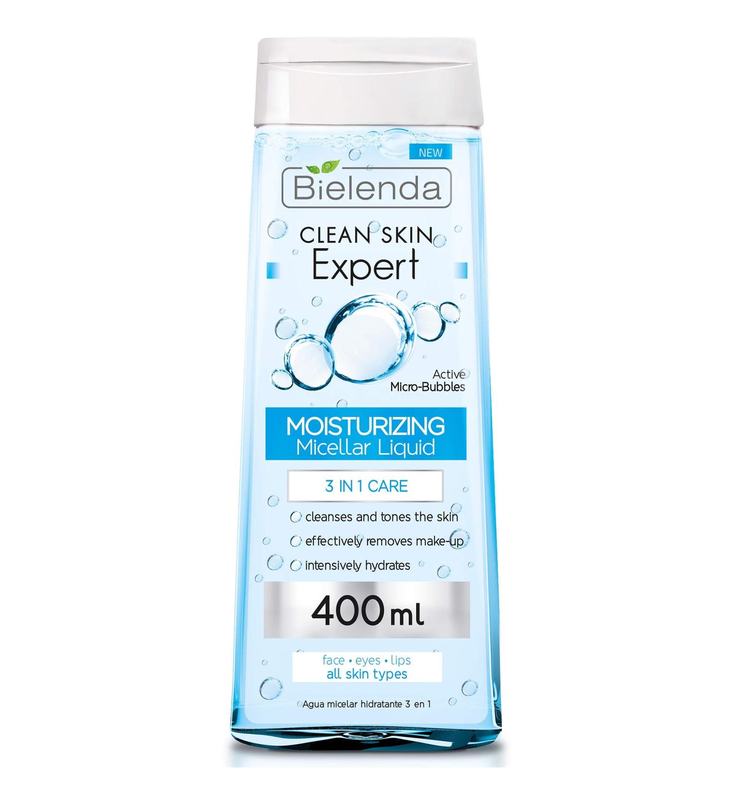 Bielenda CLEAN SKIN EXPERT 3 in 1 Soothing Micellar Water 400 ml - Buy Online on GoSupps.com