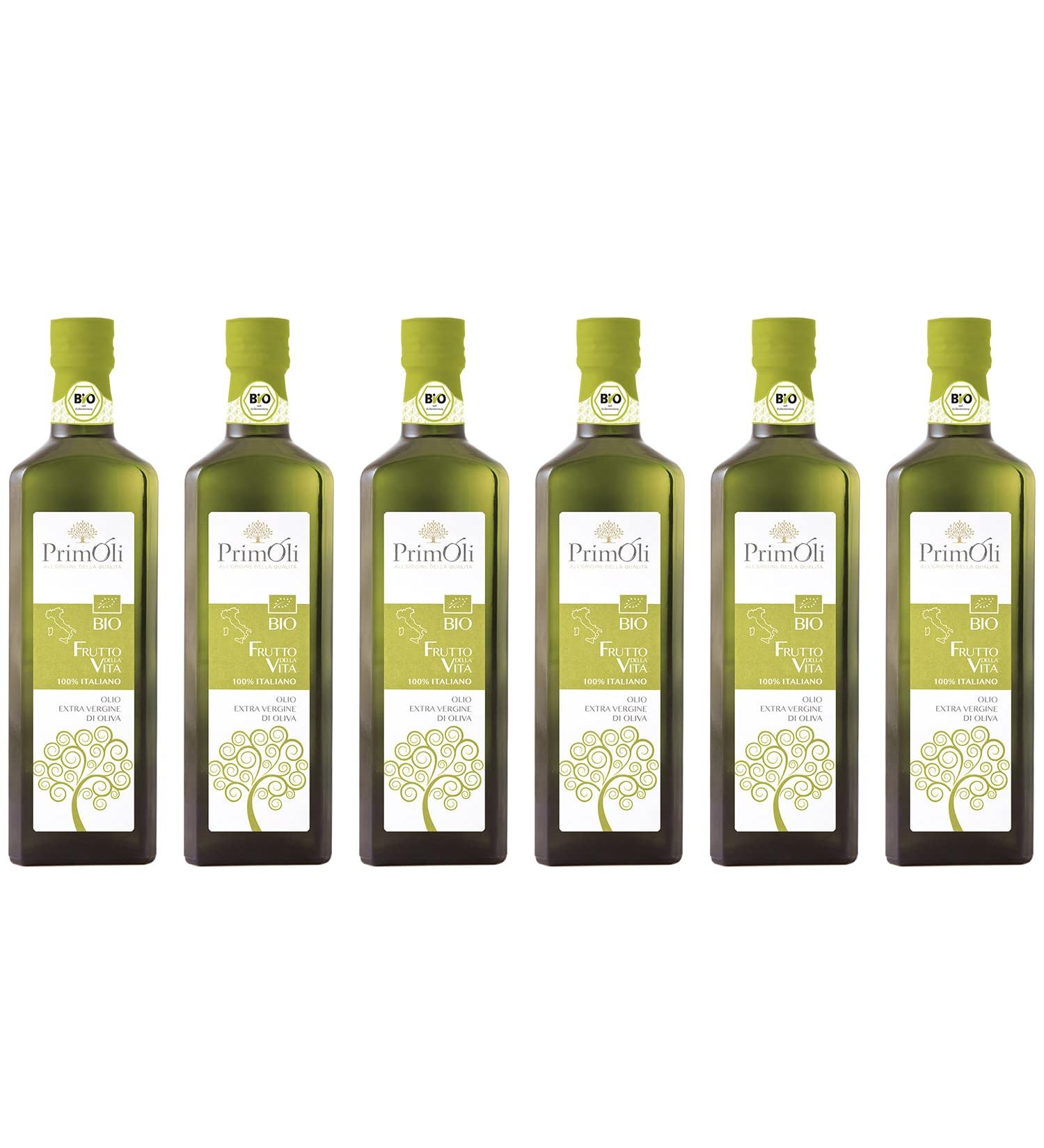 Primoli Cold-Pressed Organic Olive Oil - Il Frutto della Vita | 100% Italian Fruity Flavor Perfect for Pasta Grilled Vegetables & Bruschetta | 6x500ml Pack - Buy Online on GoSupps.com
