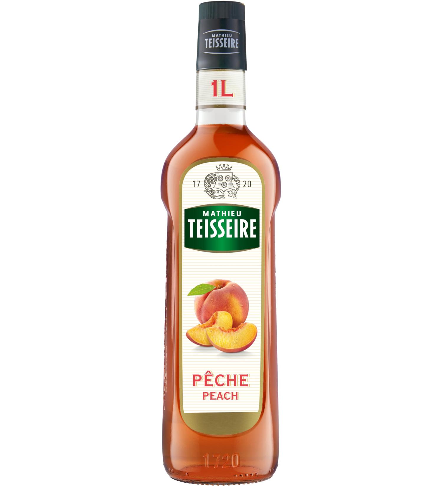 Mathieu Teisseire Peach Syrup For drinks lemonades soft drinks teas cocktails with or without alcohol added to - Buy Online on GoSupps.com