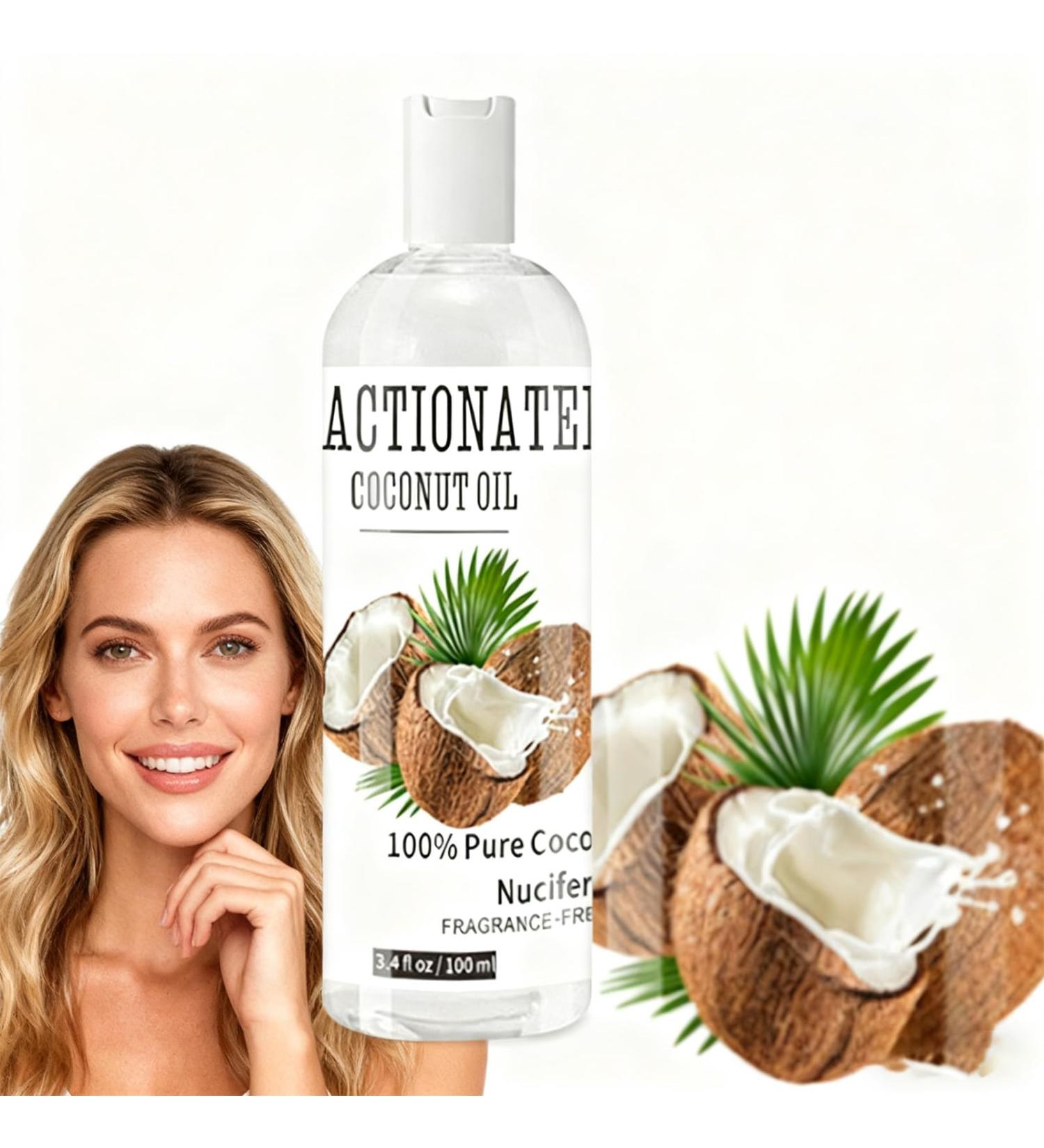 Huile de Coco Fractionn e-Huile de Coco 100% Naturelle Pure et Naturelle - Excellents Bienfaits pour Peau - Cheveux 100ml cream 35 - Buy Online on GoSupps.com