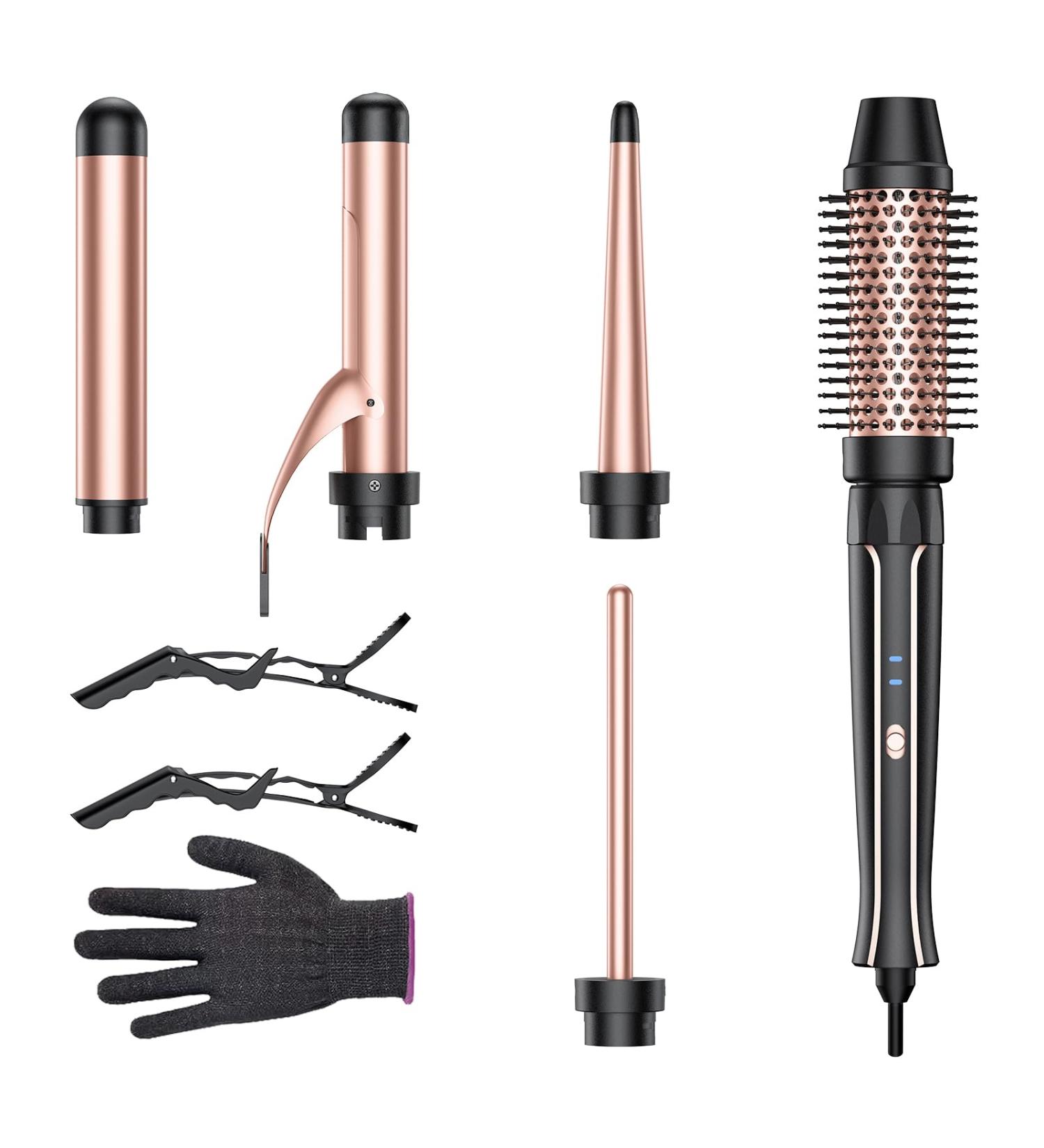 5 in 1 Curling Iron Set - Instant Heat Hair Curling Wand with Interchangeable Ceramic Wands & Accessories | Perfect for Girls & Women - Buy Online on GoSupps.com