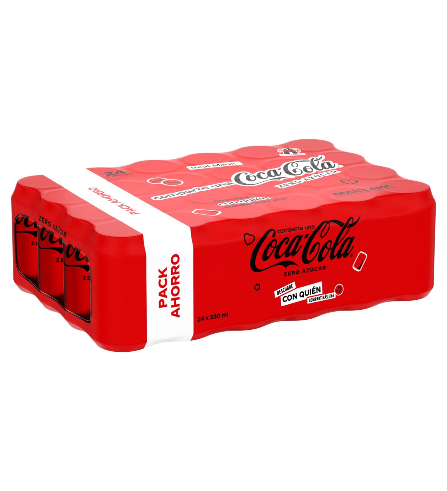  Coca-Cola Zero Coca-Cola Zero Sugar - Sugar-free calorie-free cola soda - Pack of 24 x 330ml cans - Buy Online on GoSupps.com